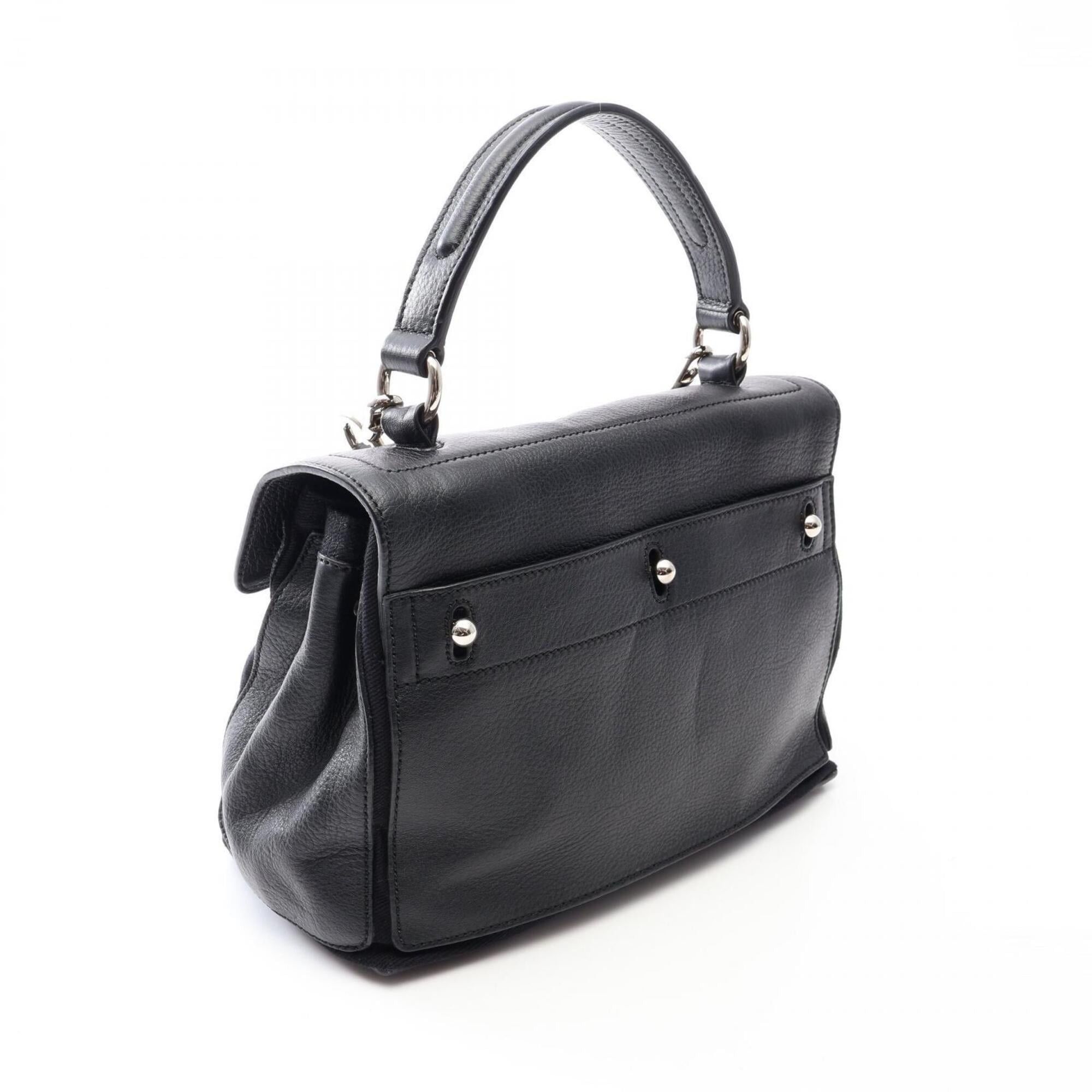 Yves Saint Laurent Yves Saint Laurent Muse Two Mini 2-Way Handbag, Leather, Women's, Black, 283761 Size ONE SIZE - 2 Thumbnail