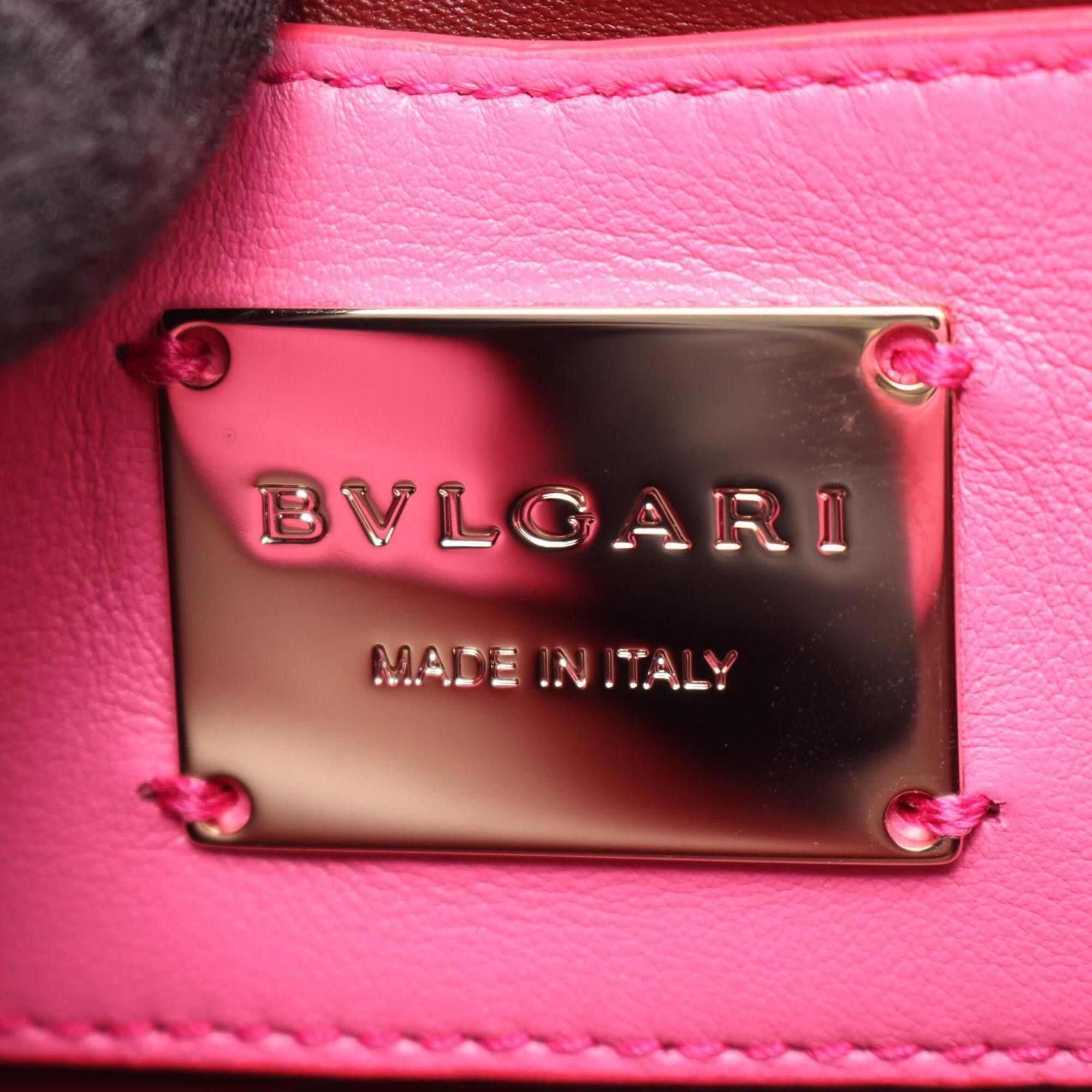 Bvlgari Bulgari BVLGARI Serpenti Cabochon Mini 2-Way Handbag, Leather, Women's, Pink Size ONE SIZE - 4 Thumbnail