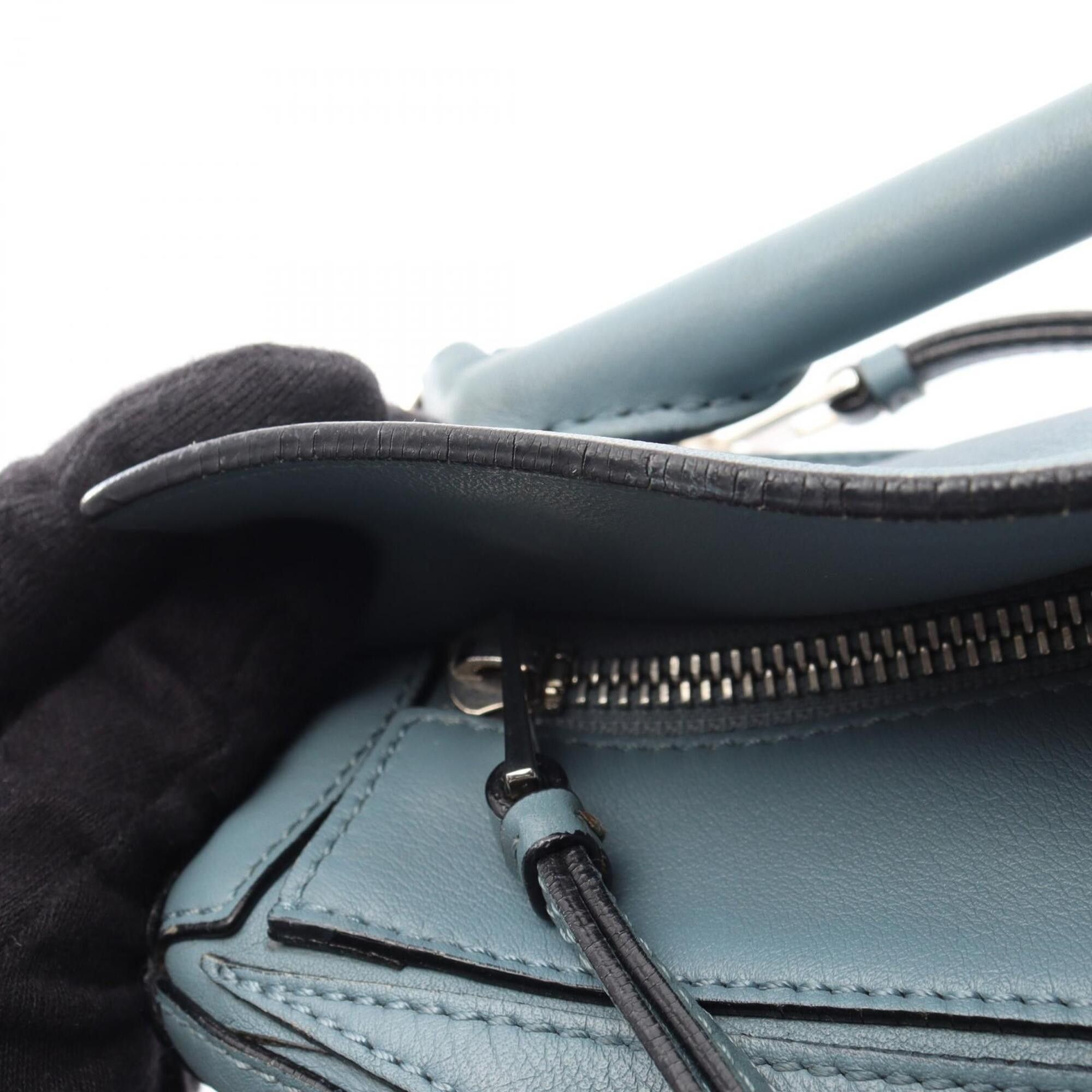 Loewe Loewe Puzzle Bag Medium 2-Way Handbag Leather Women's Blue Size ONE SIZE - 8 Thumbnail
