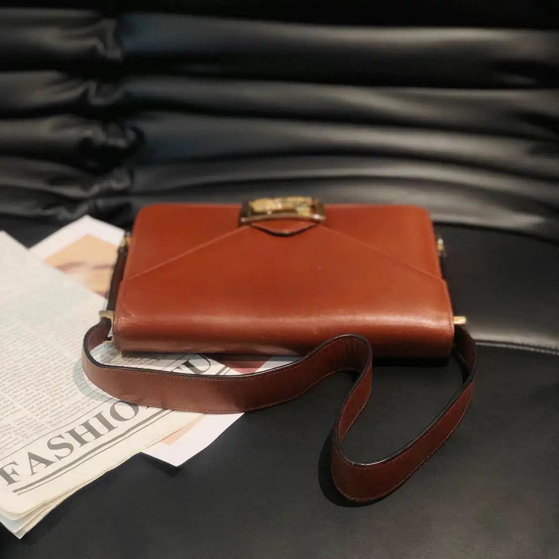 Celine CELINE brown cowhide leather shoulder bag Size ONE SIZE - 6 Thumbnail