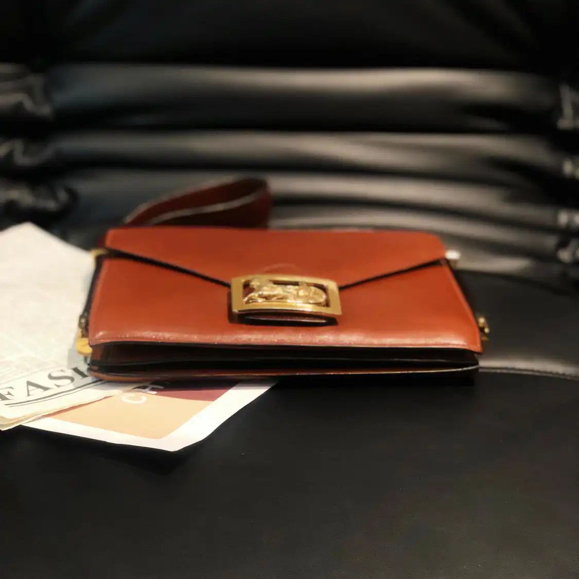 Celine CELINE brown cowhide leather shoulder bag Size ONE SIZE - 4 Thumbnail