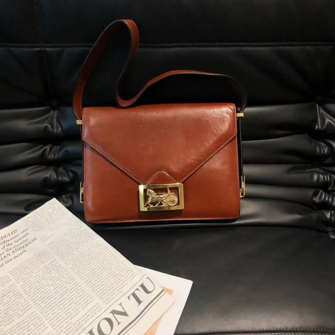 Celine CELINE brown cowhide leather shoulder bag Size ONE SIZE - 2 Thumbnail