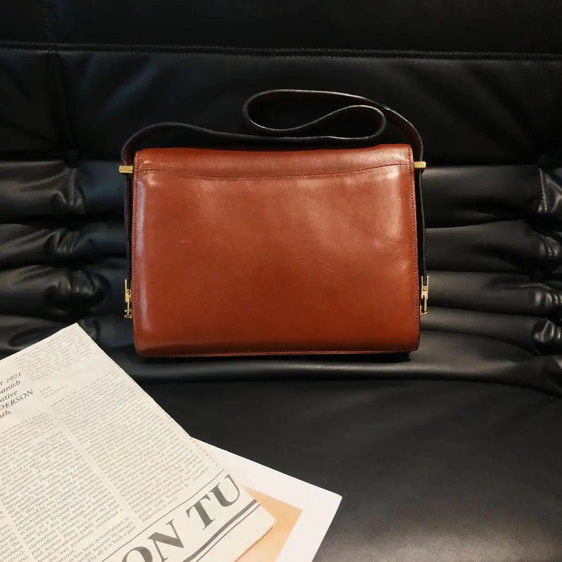Celine CELINE brown cowhide leather shoulder bag Size ONE SIZE - 3 Thumbnail