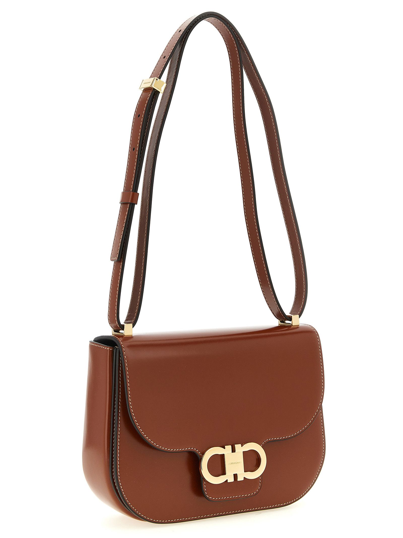 Salvatore Ferragamo 'Double Gancini' Closure Shoulder Bag Size ONE SIZE - 3 Thumbnail