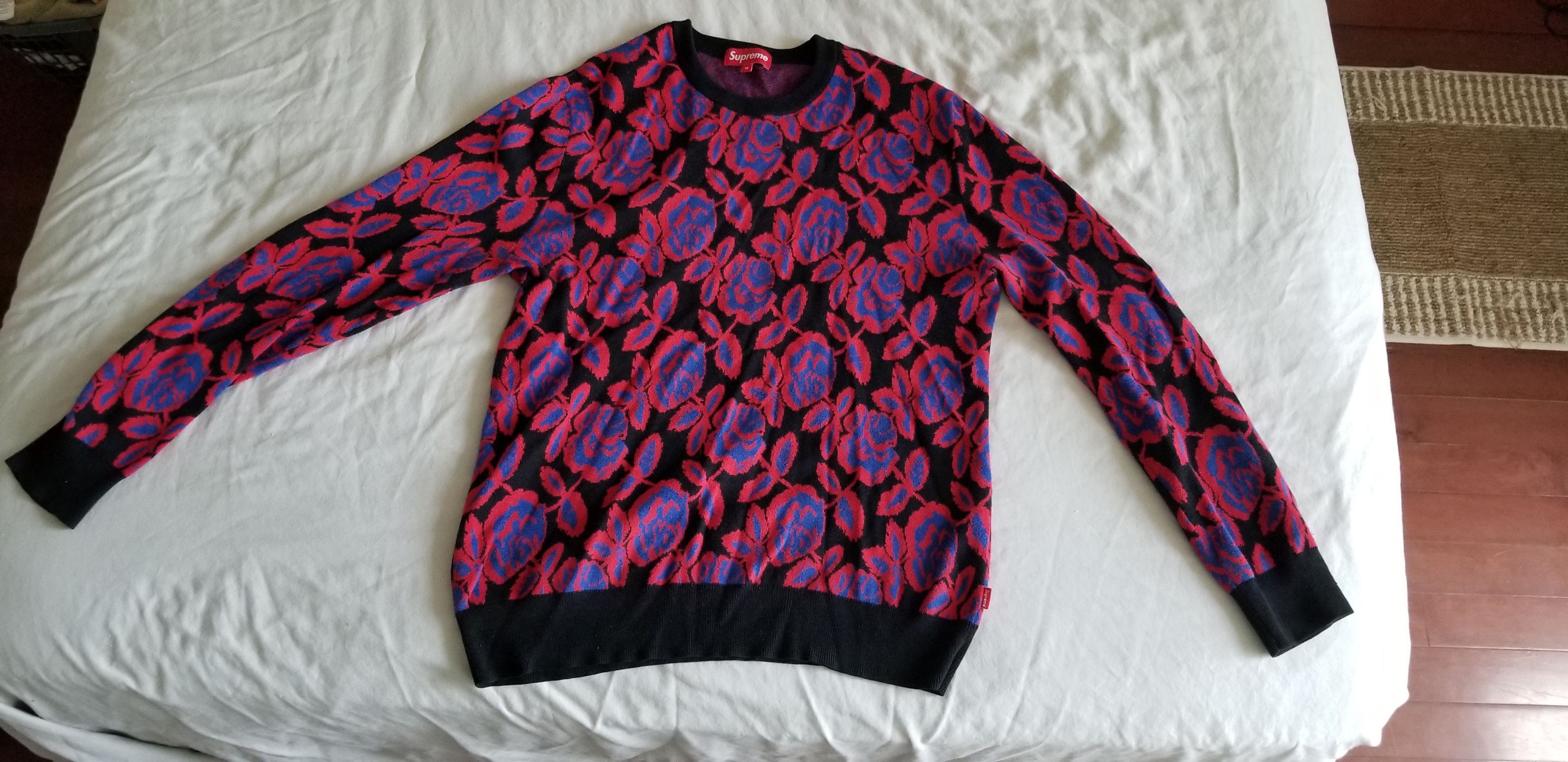 Supreme Roses Sweater Red FW12 | Grailed