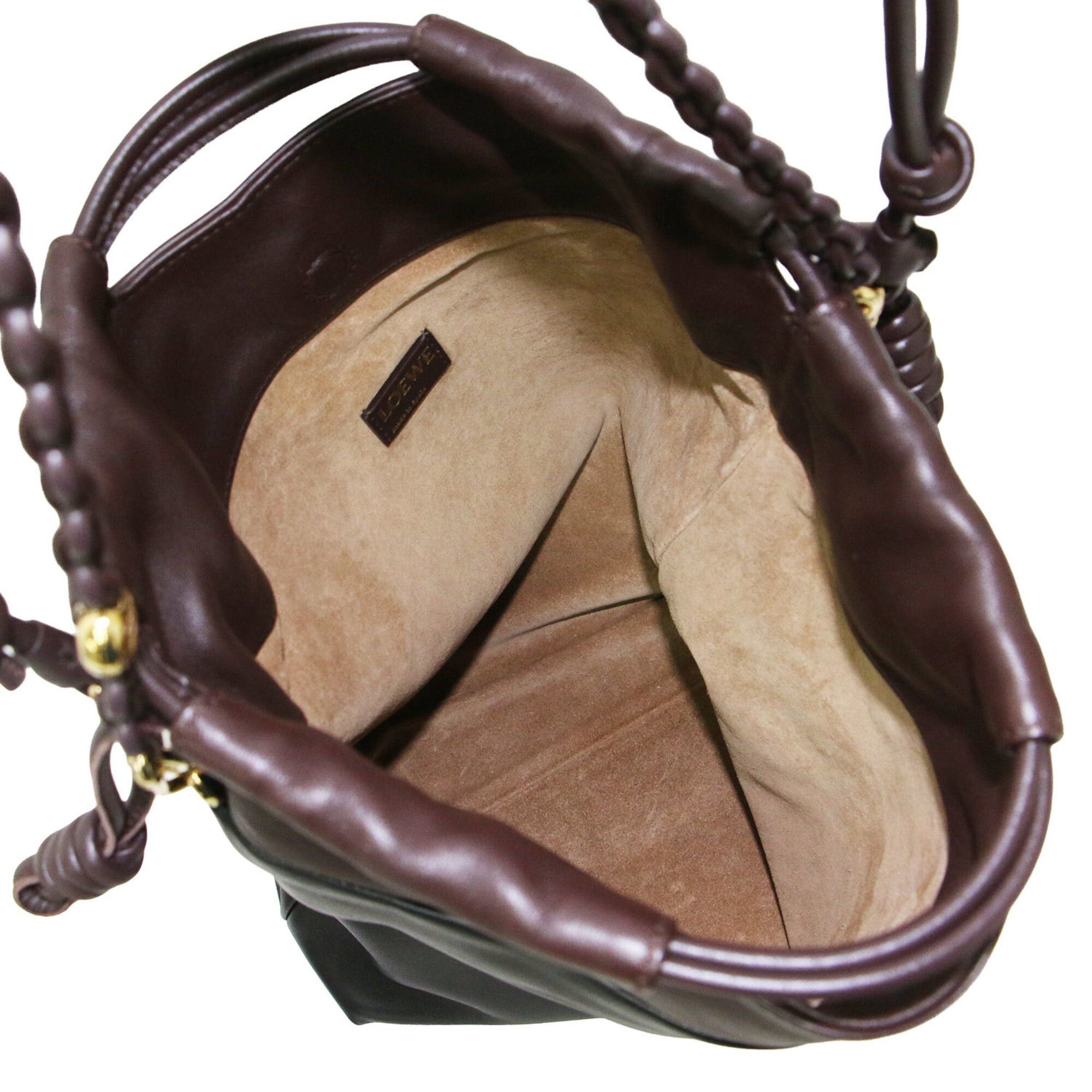 Loewe LOEWE Flamenco Purse Tote Melona Palam Shoulder Bag Crossbody Chain Leather Black Brown Women's Size ONE SIZE - 5 Thumbnail
