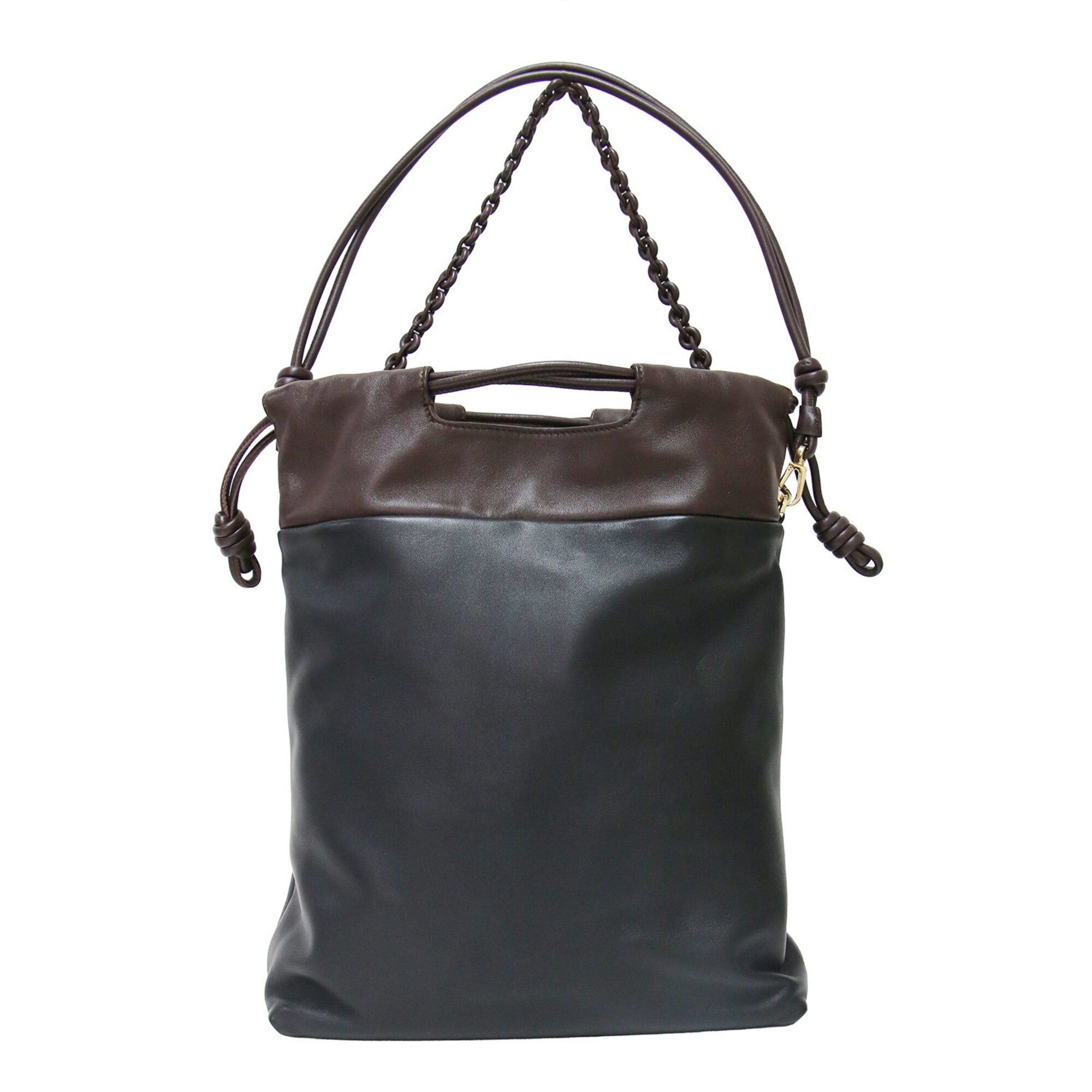 Loewe LOEWE Flamenco Purse Tote Melona Palam Shoulder Bag Crossbody Chain Leather Black Brown Women's Size ONE SIZE - 4 Thumbnail