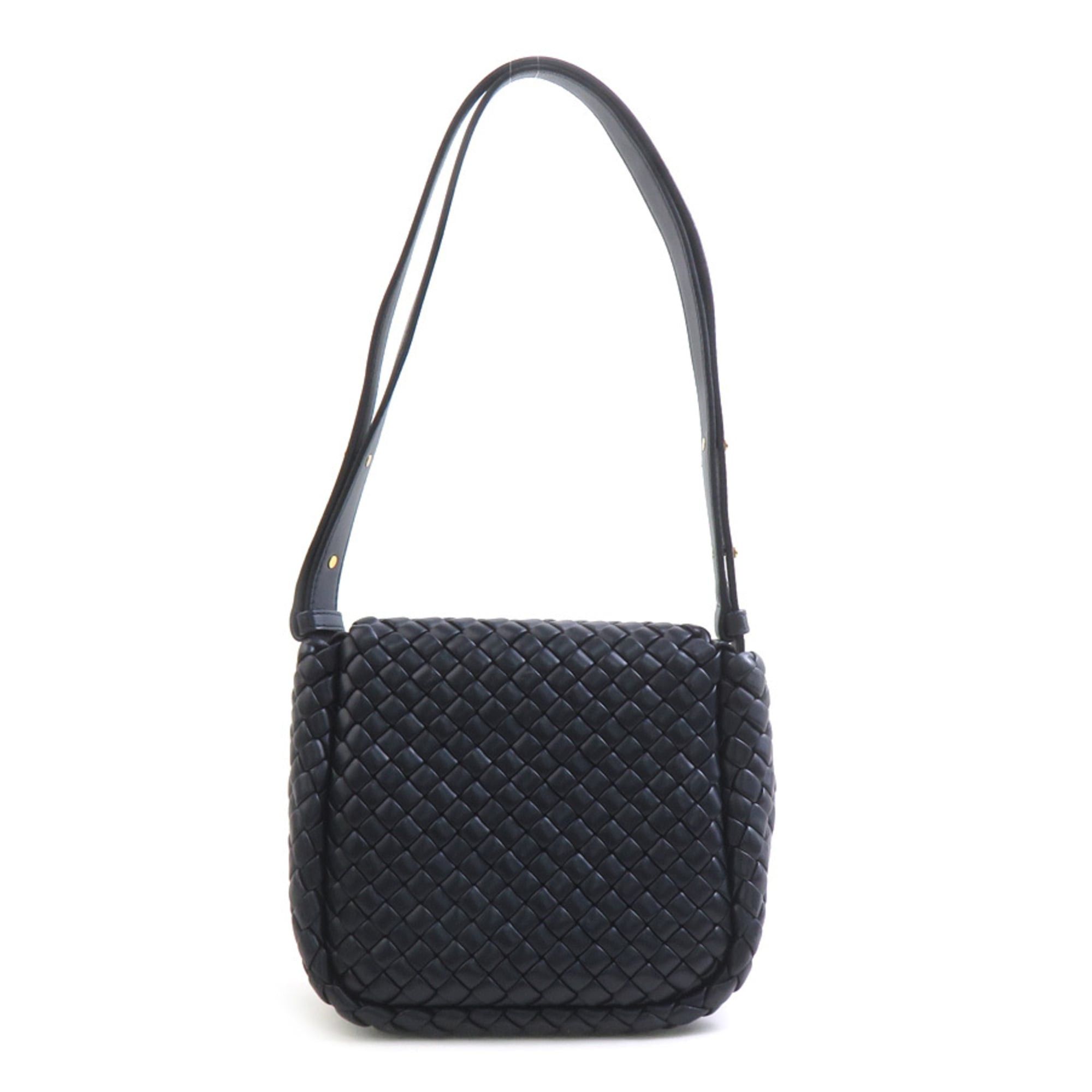 Bottega Veneta Bottega Veneta Intrecciato Small Cobble Leather Shoulder Bag, Navy, Women's, 90282k Size ONE SIZE - 3 Thumbnail