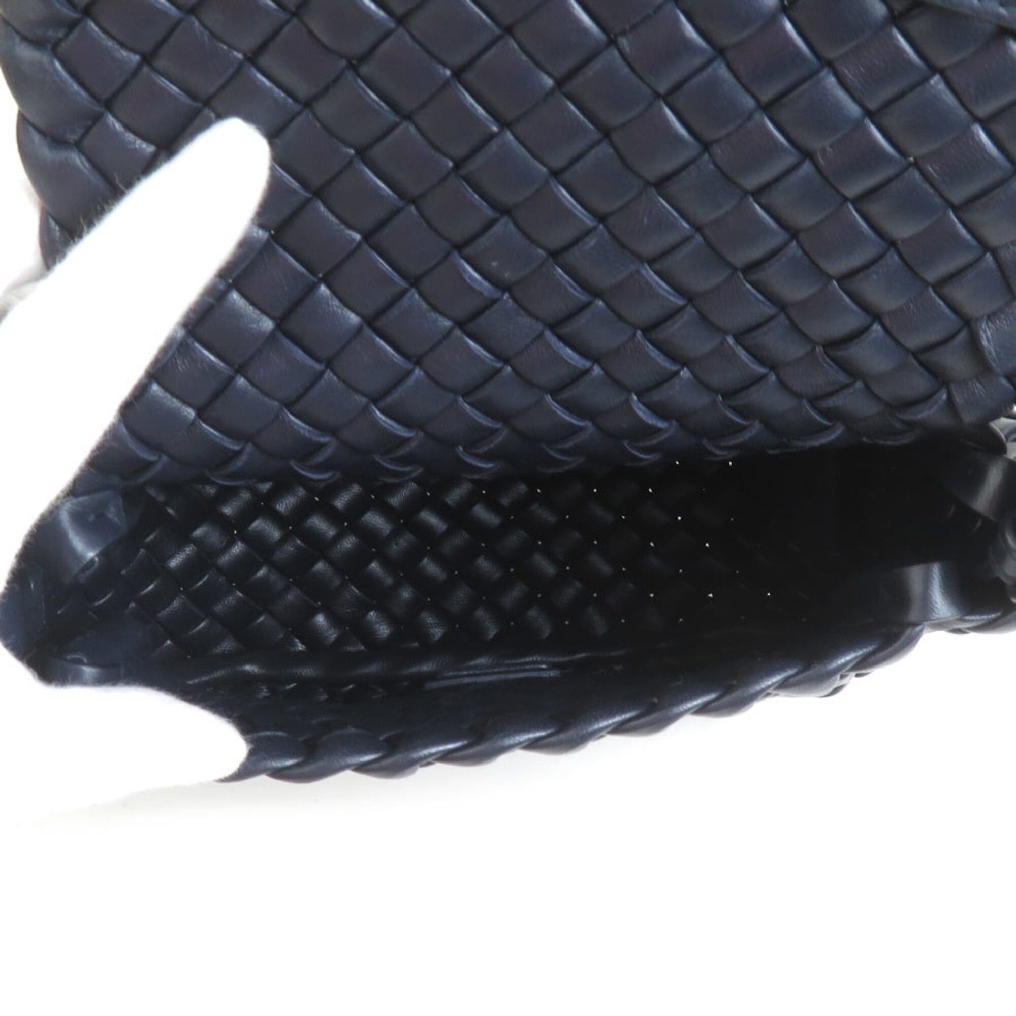 Bottega Veneta Bottega Veneta Intrecciato Small Cobble Leather Shoulder Bag, Navy, Women's, 90282k Size ONE SIZE - 4 Thumbnail