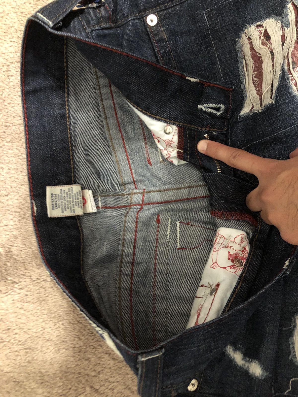 Bandana Red Patch Jeans Amiri MX1 Red Bandana Patch Jeans Deep