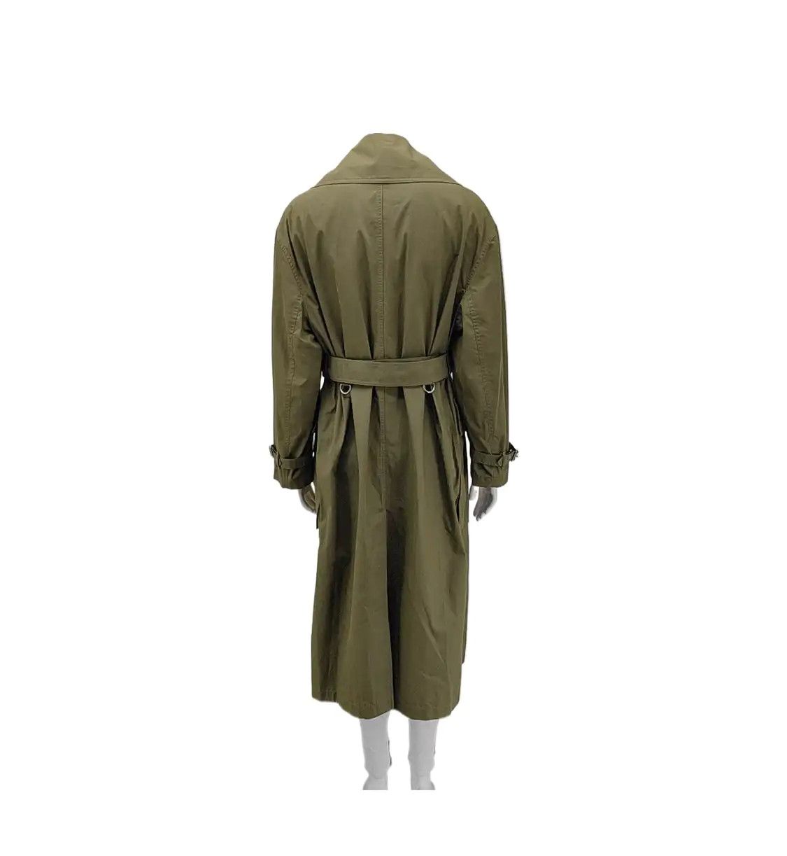 Burberry BURBERRY S size Spring green cotton Women's long trench coat Size S / US 4 / IT 40 - 2 Thumbnail