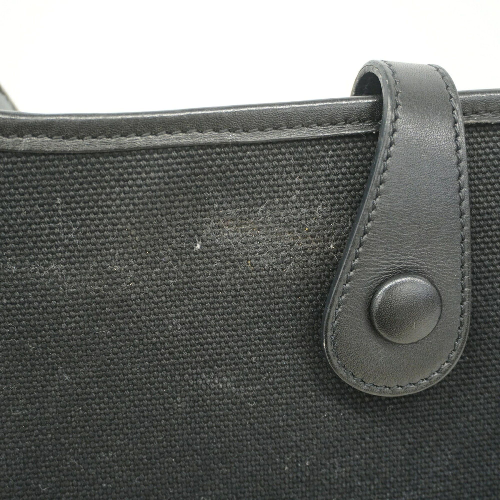 Hermes Hermes Evelyne 1GM Shoulder Bag, Toile Officier, Black, □H stamp, Women's Size ONE SIZE - 9 Thumbnail