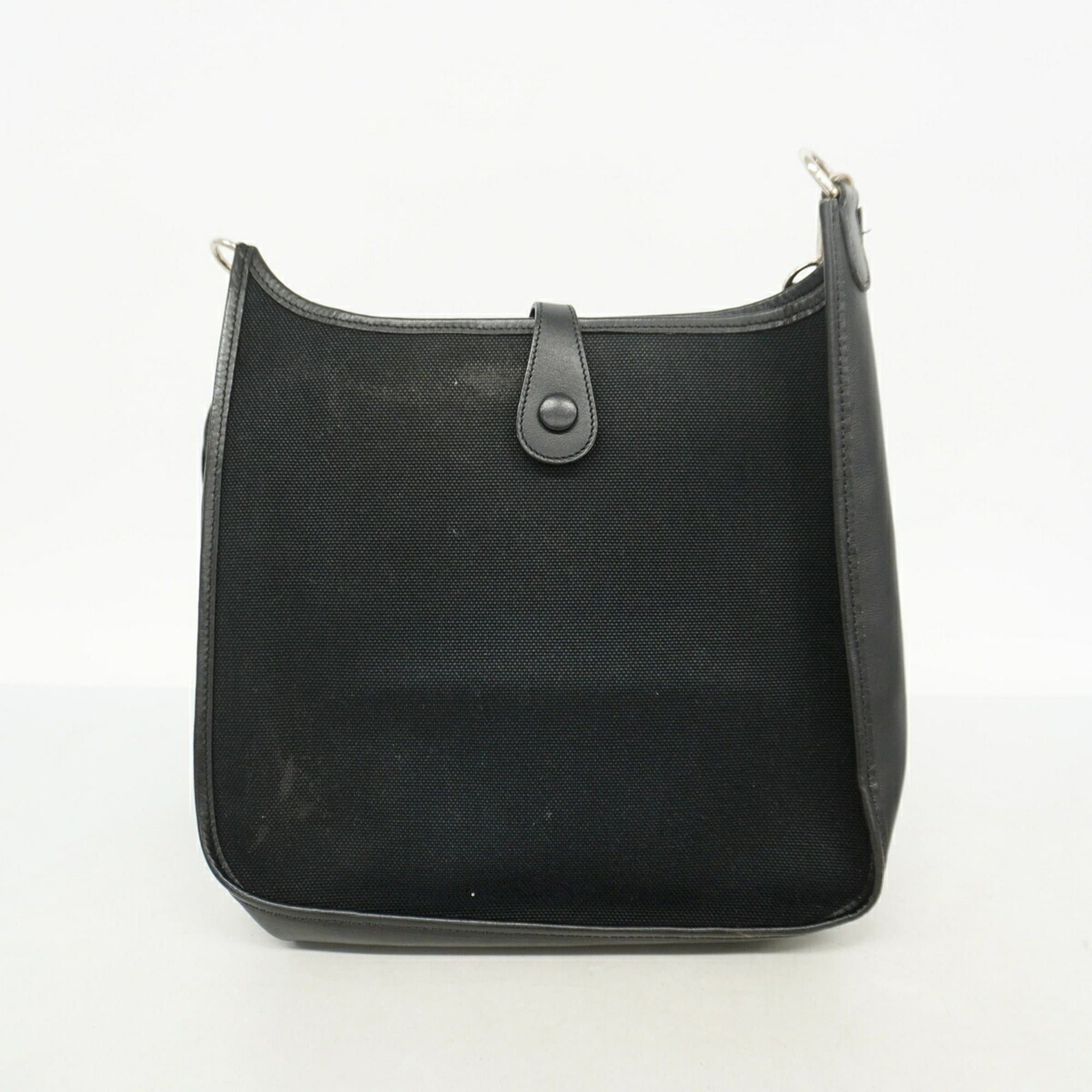 Hermes Hermes Evelyne 1GM Shoulder Bag, Toile Officier, Black, □H stamp, Women's Size ONE SIZE - 13 Thumbnail