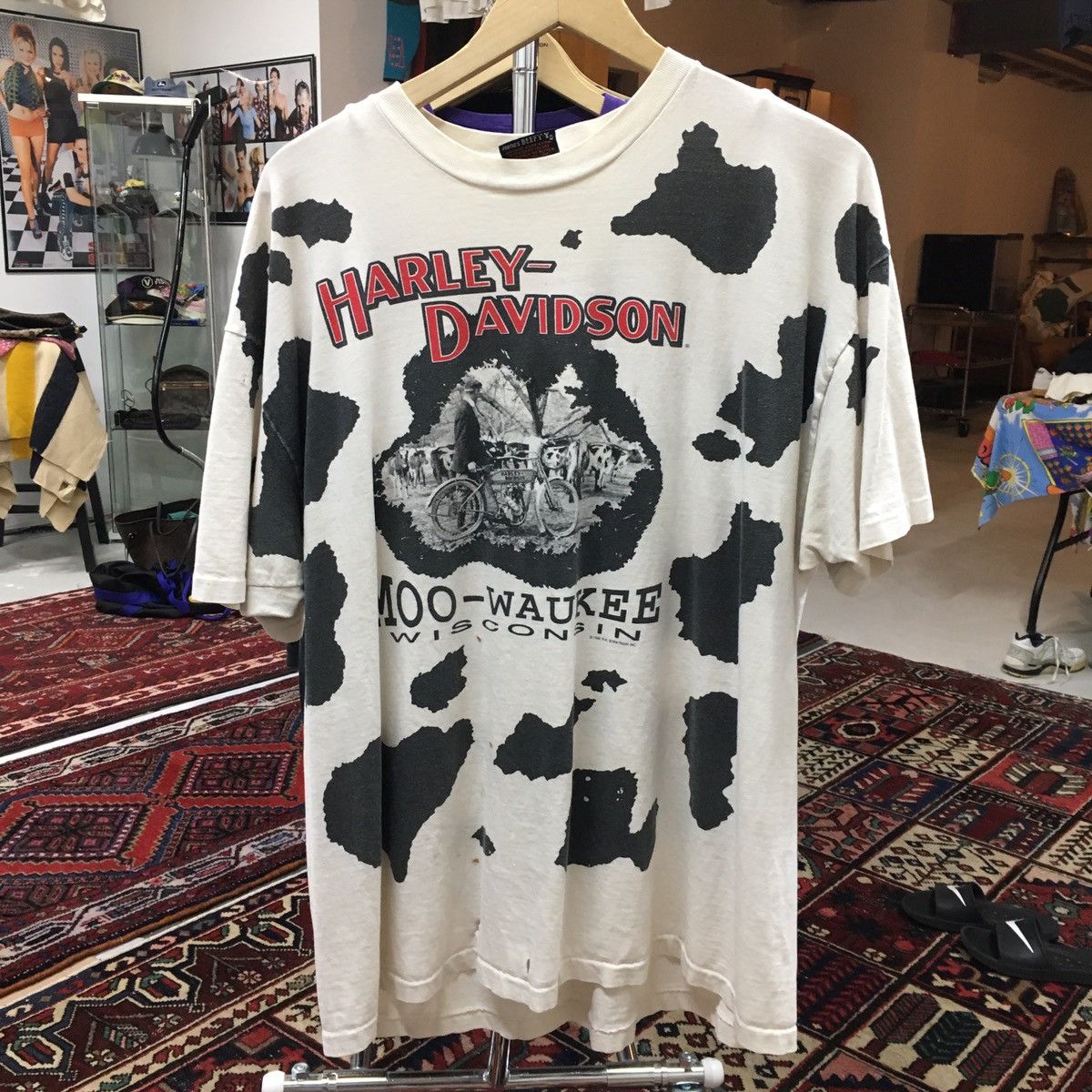 Harley Davidson Vintage 90s Harley Davidson all over print