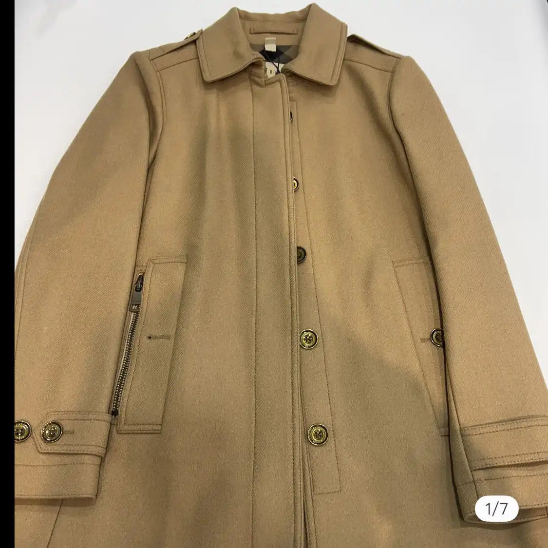 Burberry BURBERRY M size Winter brown wool lapel Women's coat Size M / US 6-8 / IT 42-44 - 2 Thumbnail