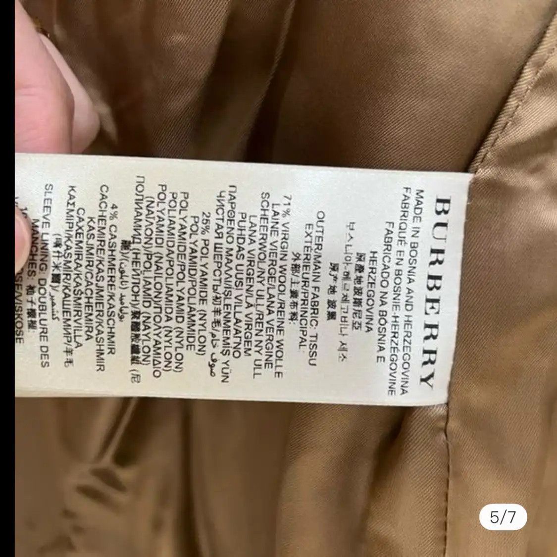 Burberry BURBERRY M size Winter brown wool lapel Women's coat Size M / US 6-8 / IT 42-44 - 6 Thumbnail