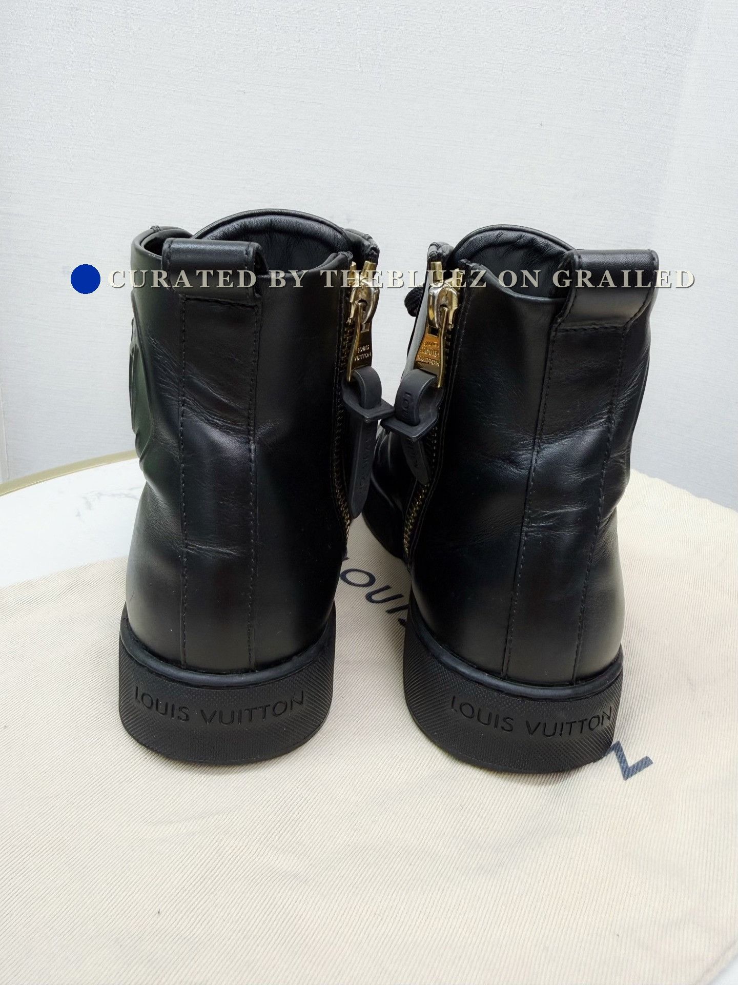Louis Vuitton Louis Vuitton Black High-Top Shoes Size US 4.5 / IT 34.5 - 3 Thumbnail