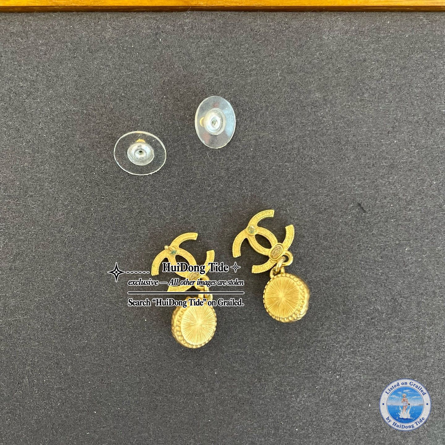 Chanel CHANEL Lion CC Logo Drop Earrings Gold Size ONE SIZE - 6 Thumbnail