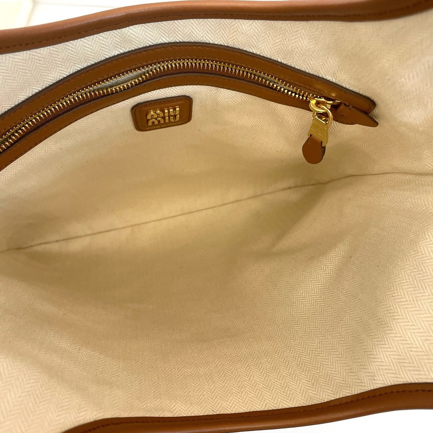 Miu Miu Miu Miu Patchwork Ivy Tote Bag Brown Size ONE SIZE - 5 Thumbnail
