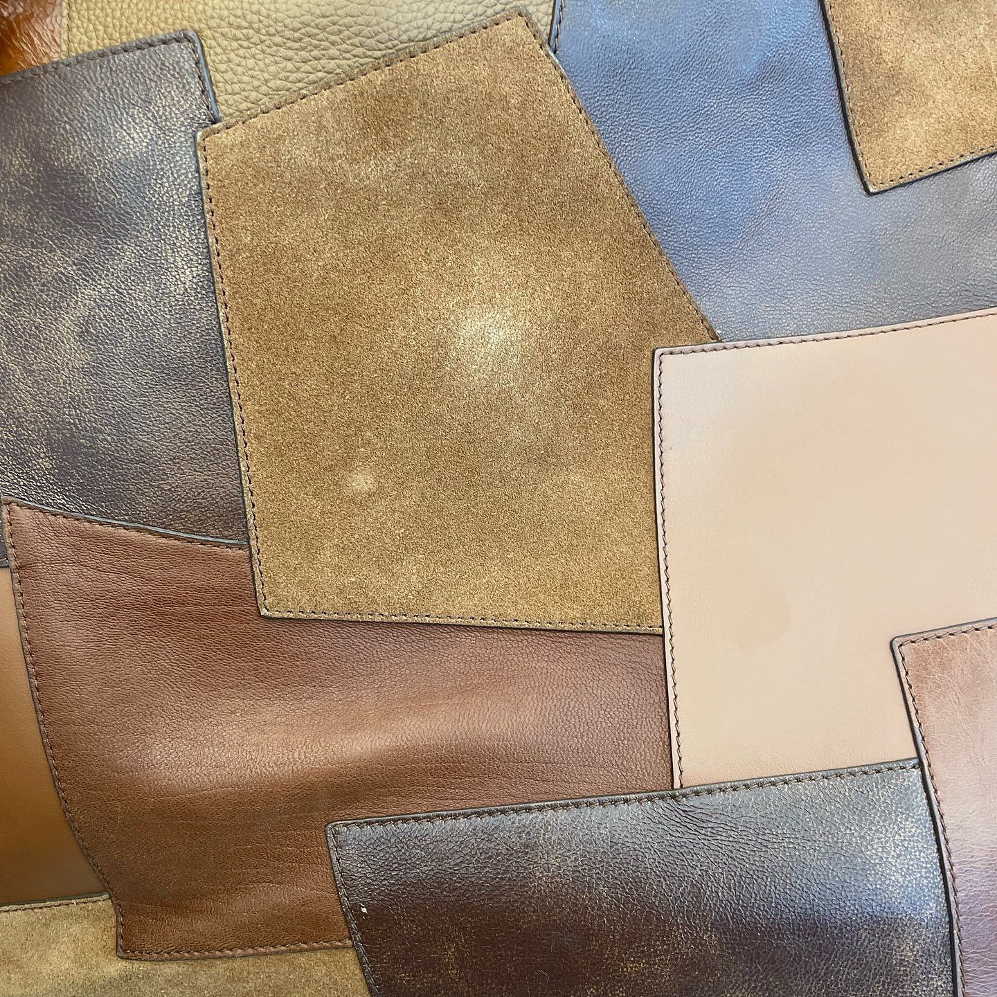 Miu Miu Miu Miu Patchwork Ivy Tote Bag Brown Size ONE SIZE - 15 Thumbnail