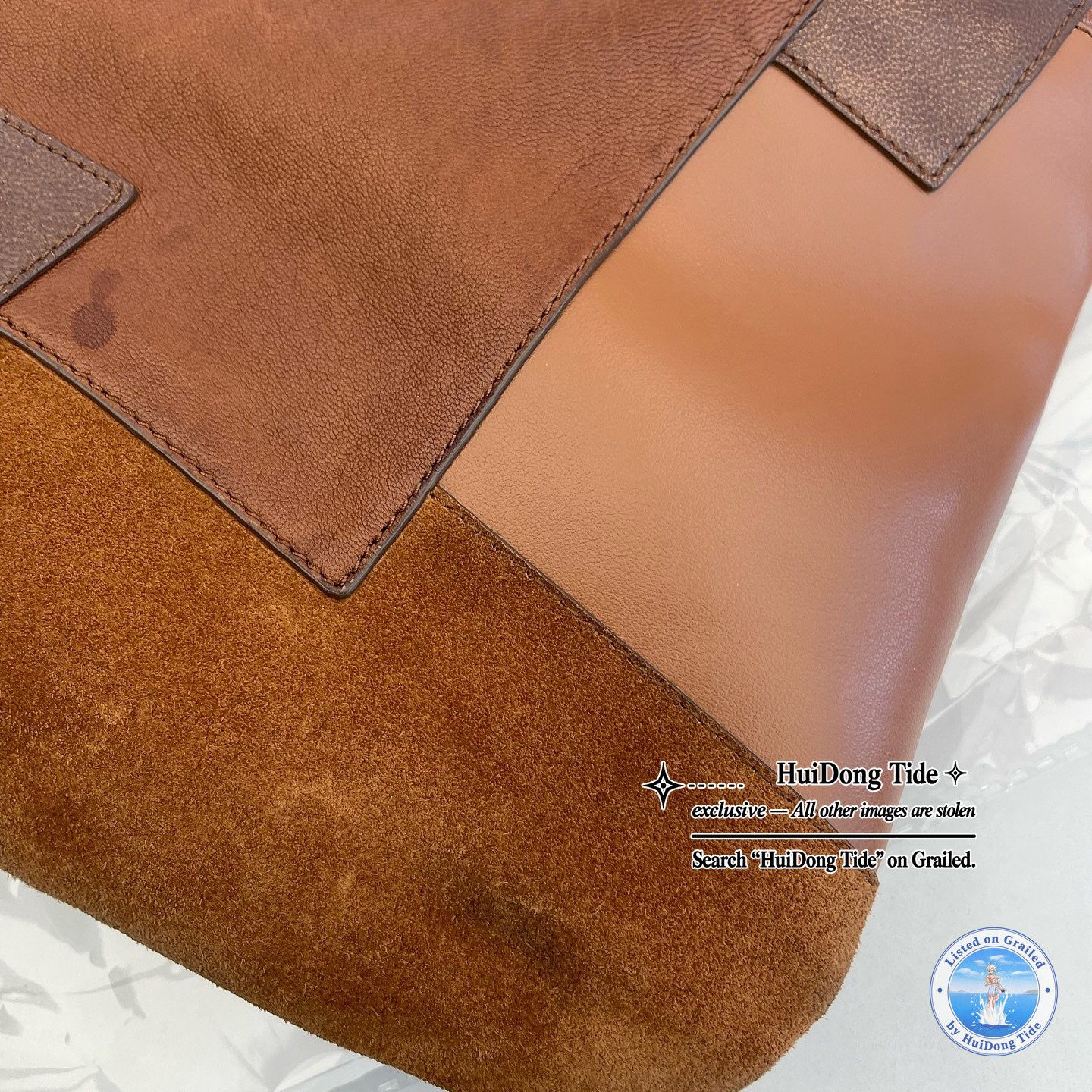 Miu Miu Miu Miu Patchwork Ivy Tote Bag Brown Size ONE SIZE - 10 Thumbnail