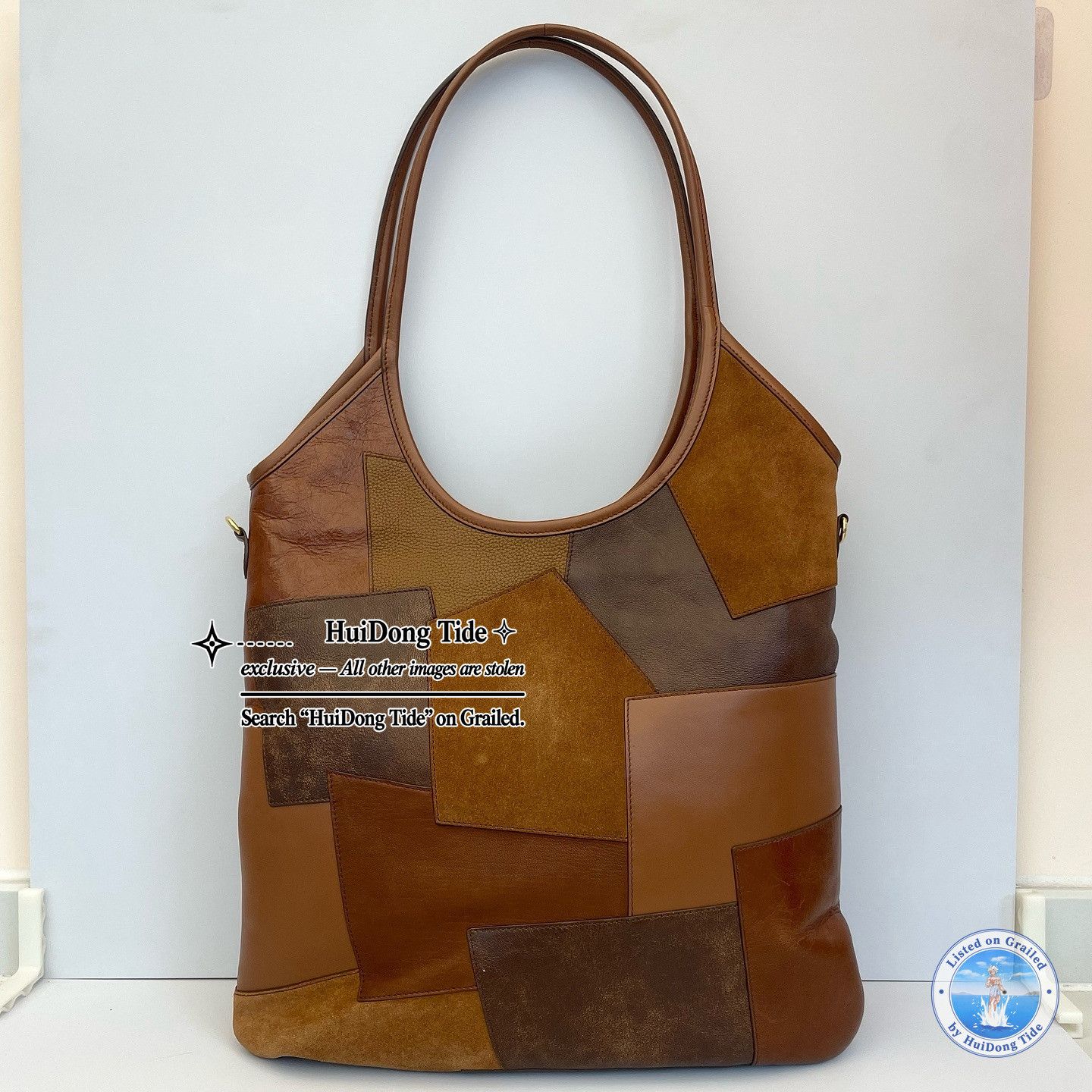 Miu Miu Miu Miu Patchwork Ivy Tote Bag Brown Size ONE SIZE - 2 Thumbnail