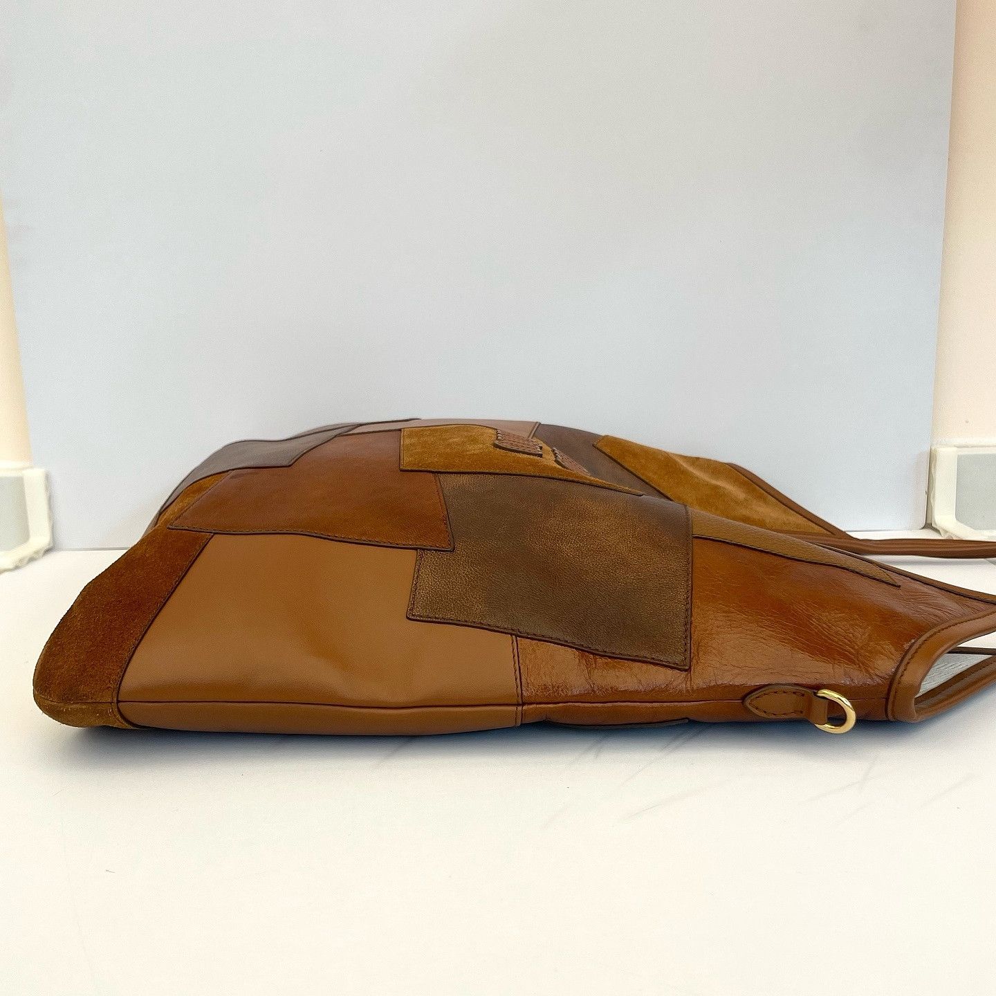 Miu Miu Miu Miu Patchwork Ivy Tote Bag Brown Size ONE SIZE - 3 Thumbnail