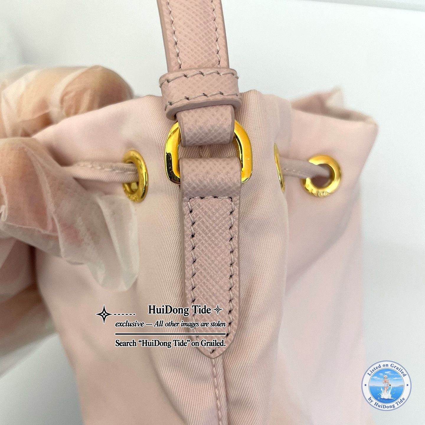 Prada Prada Duet Nylon Bucket Bag Pink Size ONE SIZE - 19 Thumbnail
