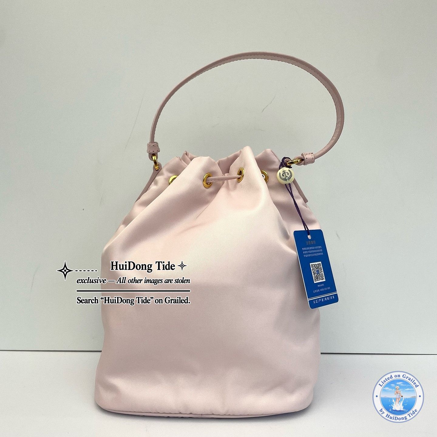 Prada Prada Duet Nylon Bucket Bag Pink Size ONE SIZE - 2 Thumbnail
