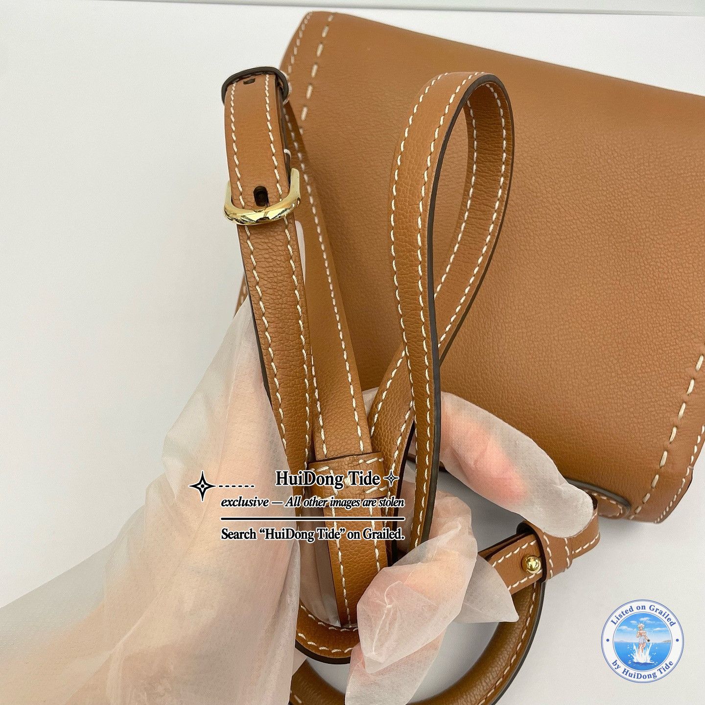 Delvaux Delvaux Brillant Mini Leather Handle Bag Caramel Size ONE SIZE - 17 Thumbnail