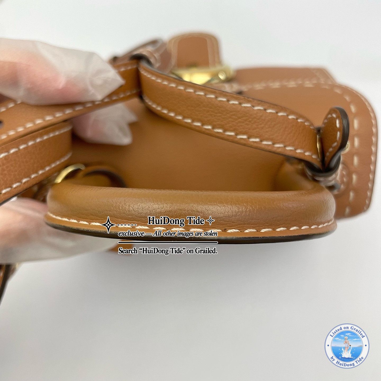 Delvaux Delvaux Brillant Mini Leather Handle Bag Caramel Size ONE SIZE - 15 Thumbnail