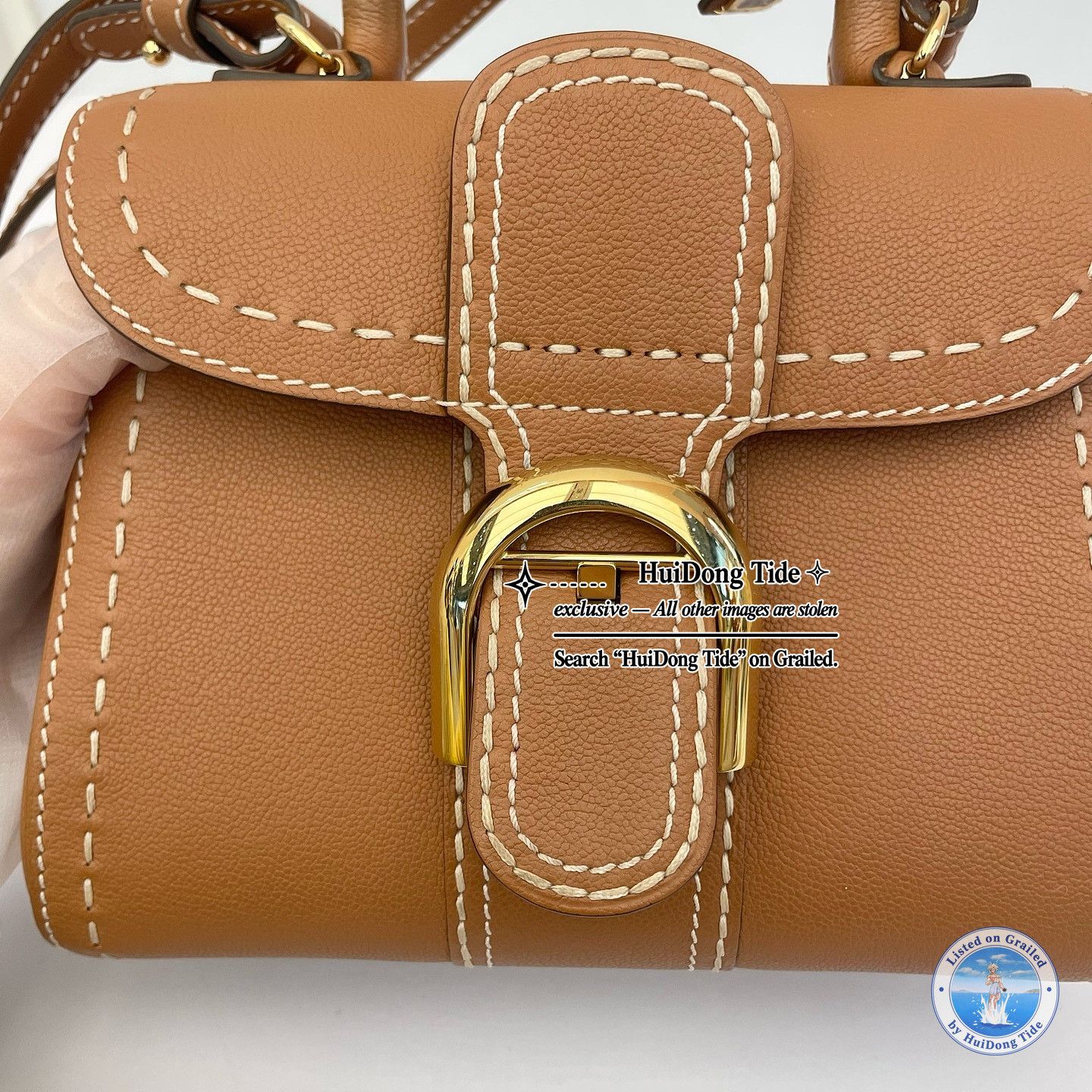 Delvaux Delvaux Brillant Mini Leather Handle Bag Caramel Size ONE SIZE - 6 Thumbnail