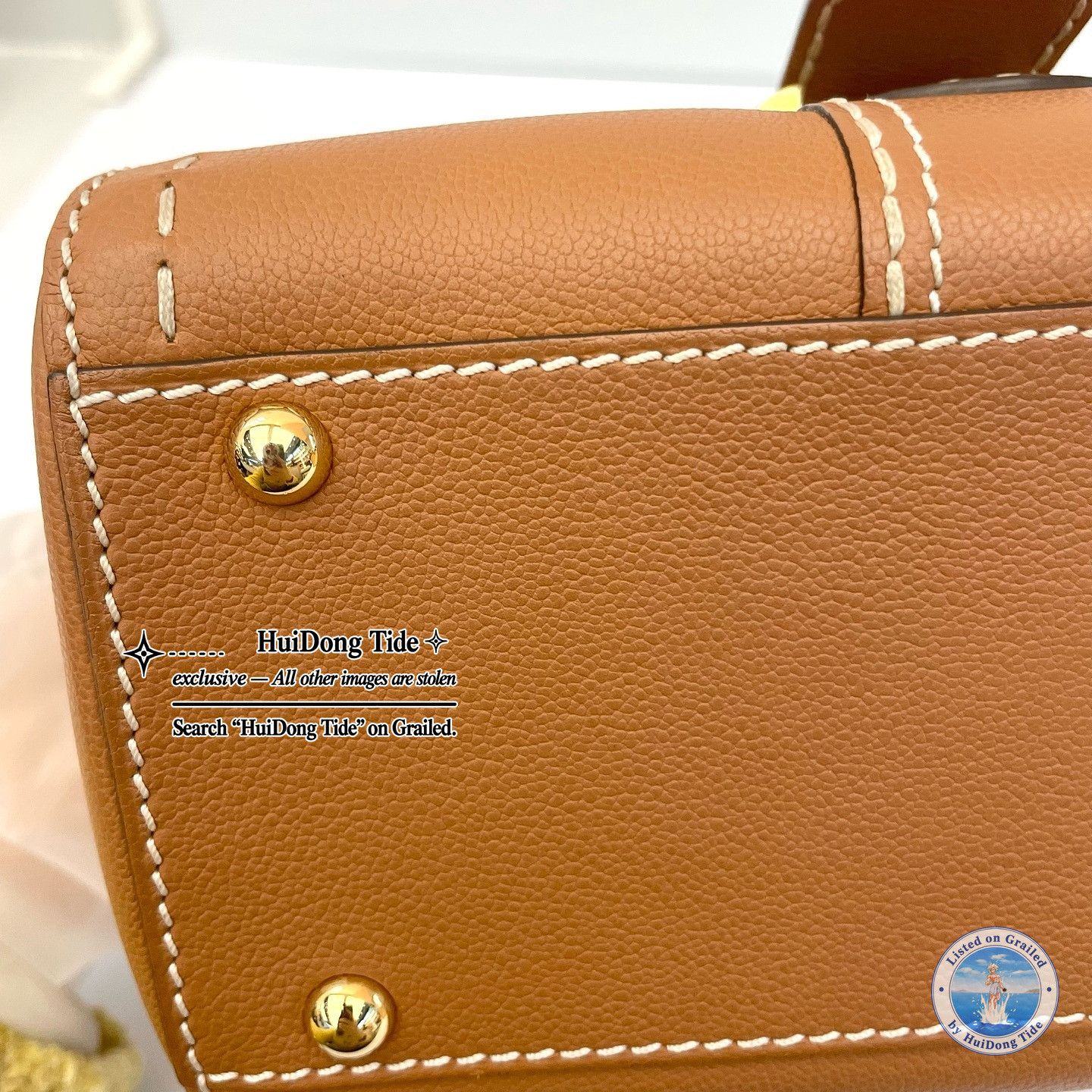 Delvaux Delvaux Brillant Mini Leather Handle Bag Caramel Size ONE SIZE - 9 Thumbnail