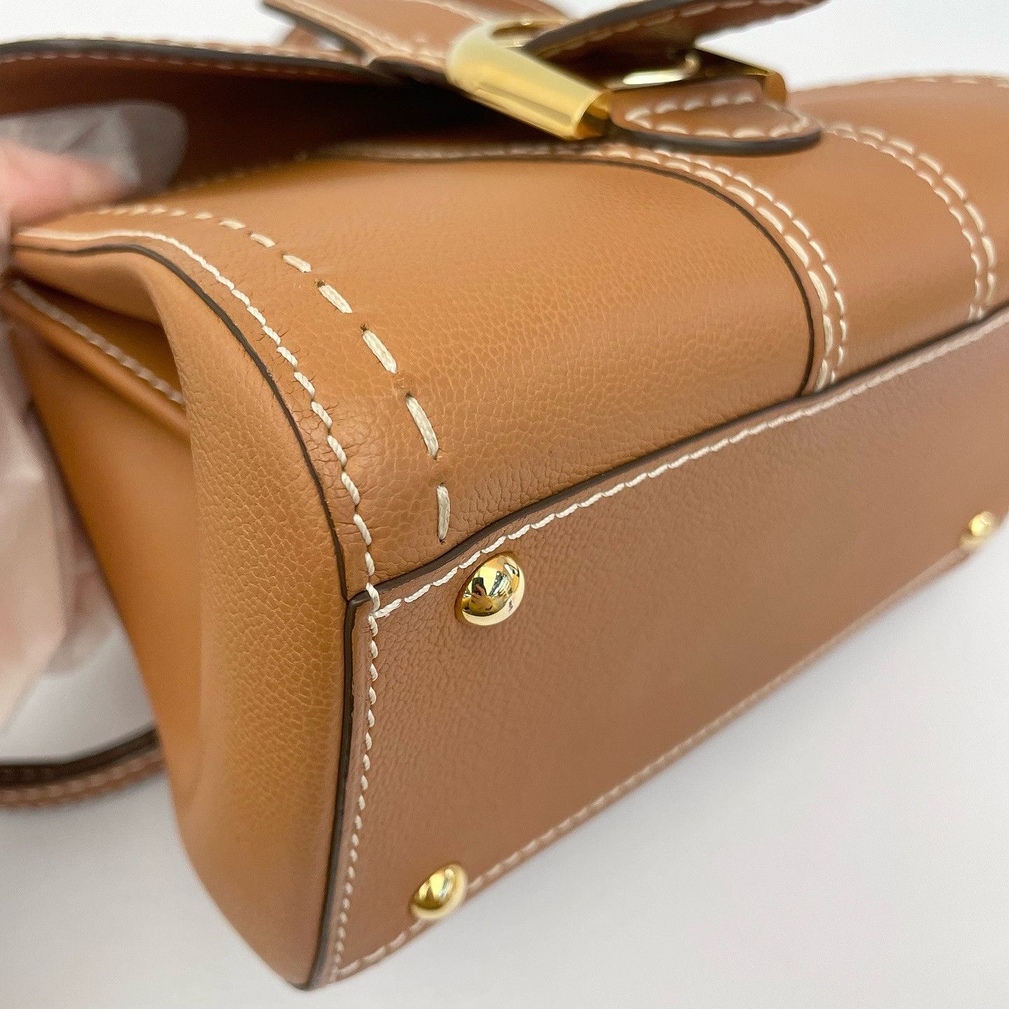 Delvaux Delvaux Brillant Mini Leather Handle Bag Caramel Size ONE SIZE - 8 Thumbnail