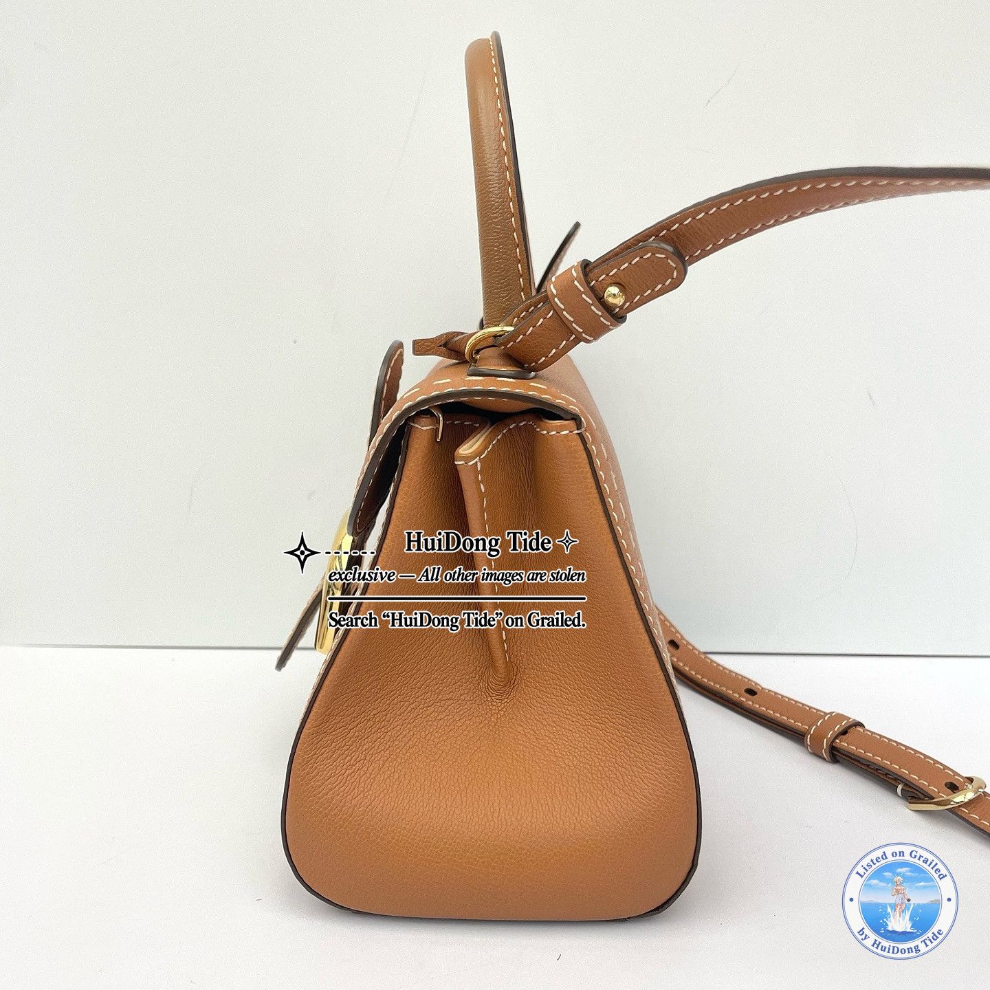 Delvaux Delvaux Brillant Mini Leather Handle Bag Caramel Size ONE SIZE - 5 Thumbnail