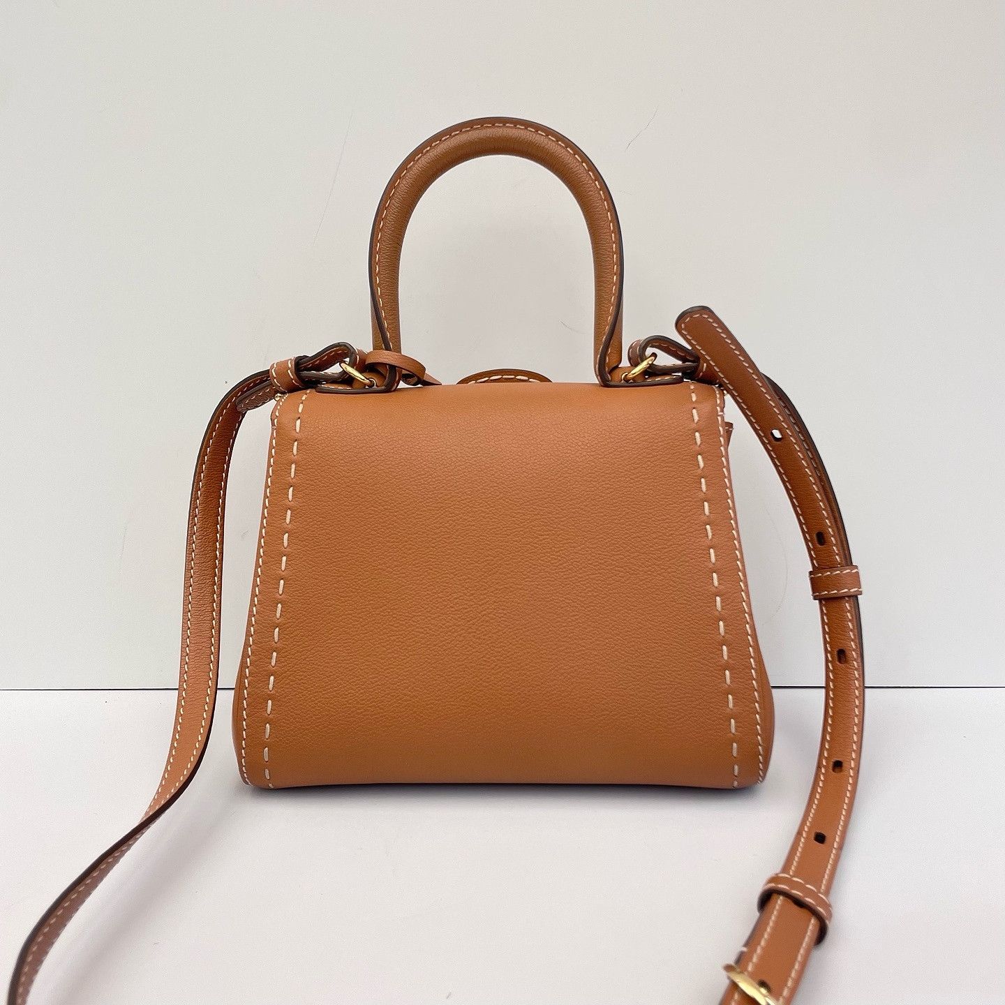 Delvaux Delvaux Brillant Mini Leather Handle Bag Caramel Size ONE SIZE - 2 Thumbnail