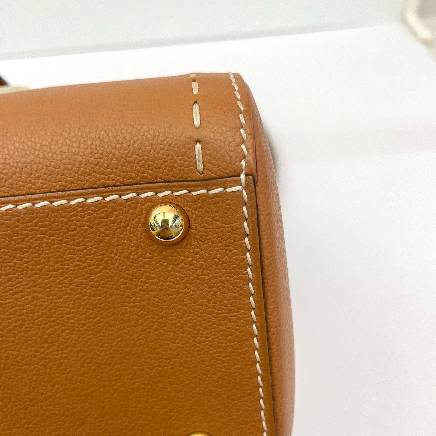 Delvaux Delvaux Brillant Mini Leather Handle Bag Caramel Size ONE SIZE - 10 Thumbnail