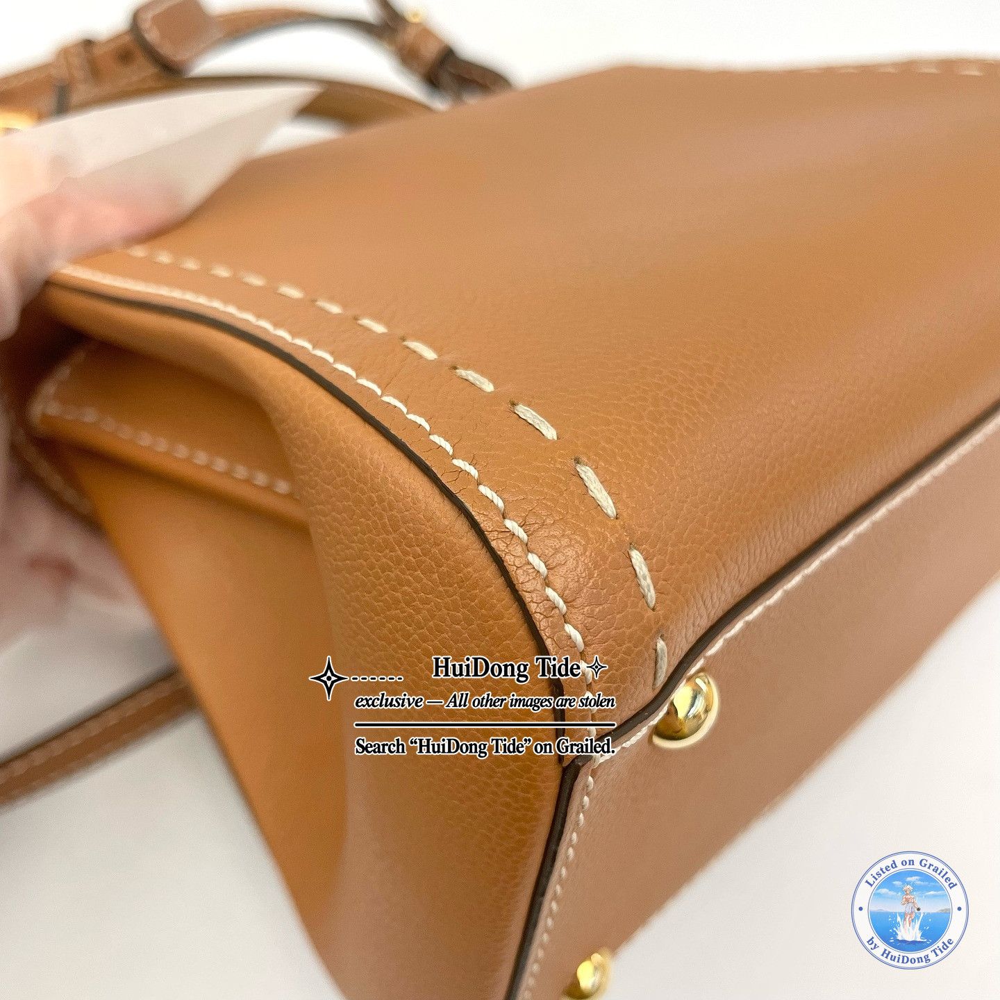Delvaux Delvaux Brillant Mini Leather Handle Bag Caramel Size ONE SIZE - 14 Thumbnail