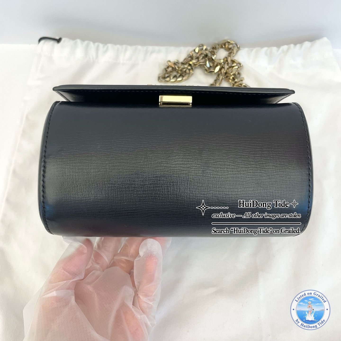 Givenchy Givenchy Black Logo Leather Handle Bag Size ONE SIZE - 3 Thumbnail