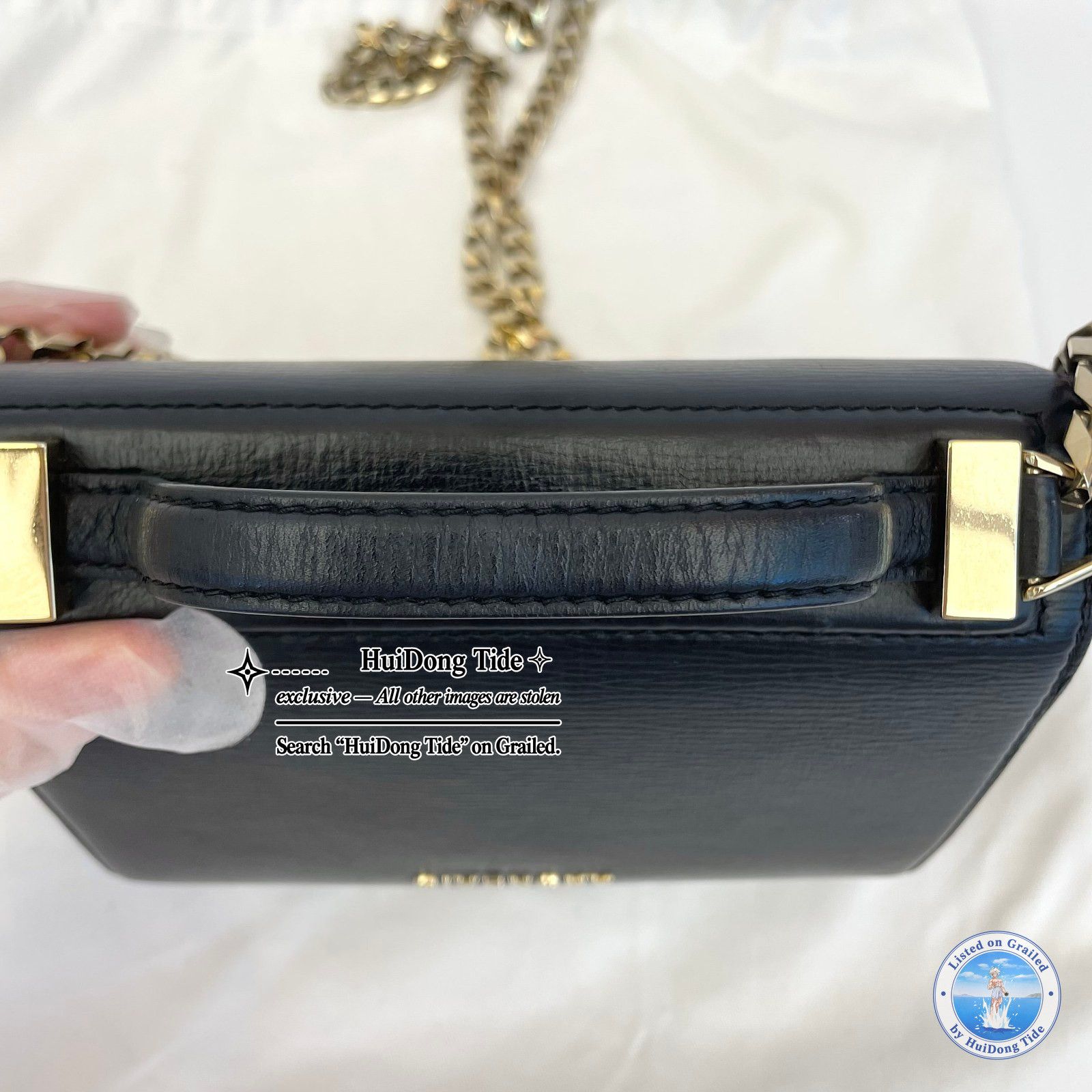 Givenchy Givenchy Black Logo Leather Handle Bag Size ONE SIZE - 10 Thumbnail