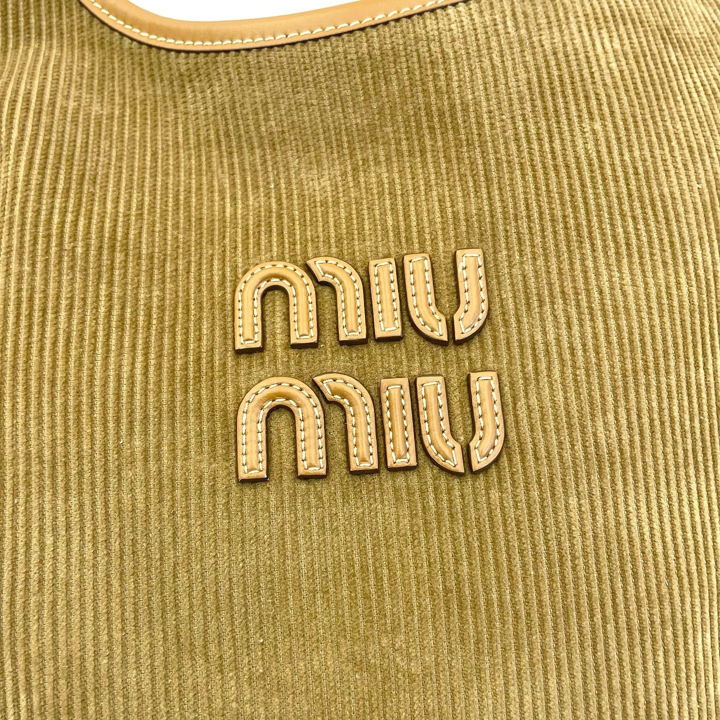 Miu Miu Miu Miu Ivy Corduroy Tote Bag Brown Size ONE SIZE - 6 Thumbnail