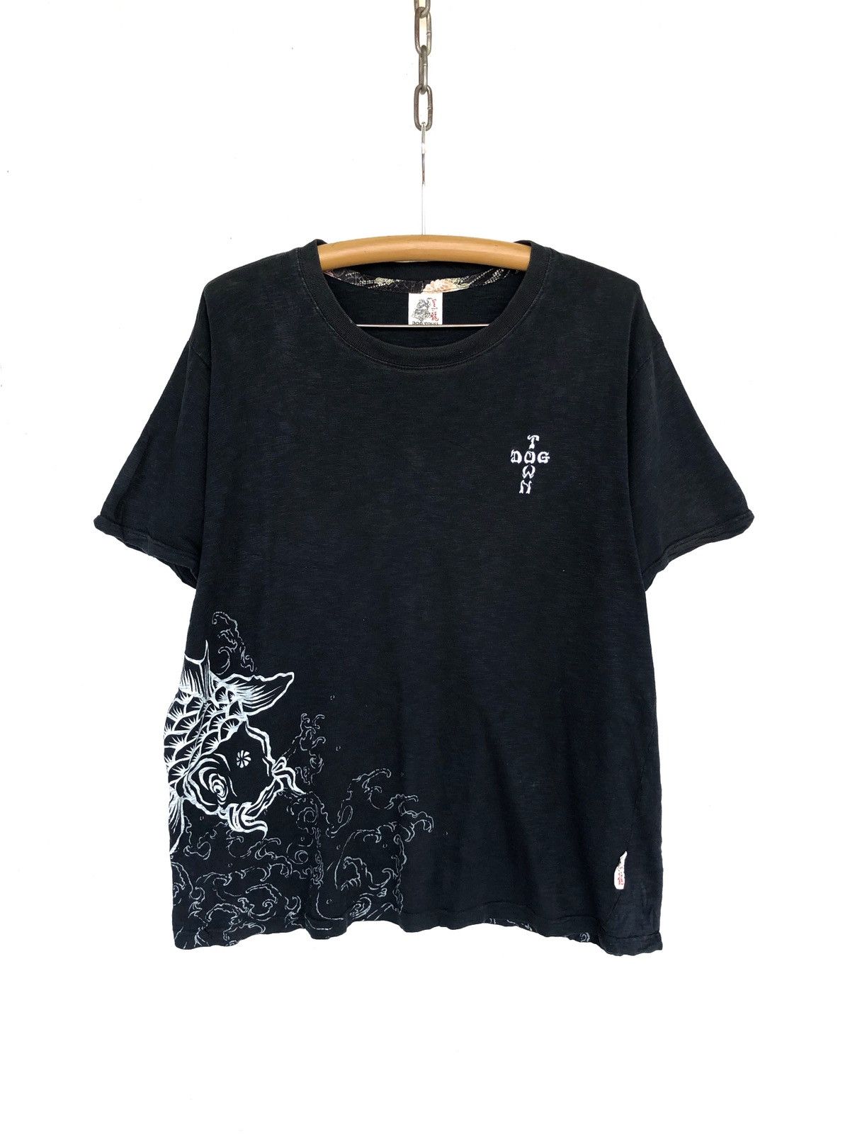 Vintage Dog Town Koi Fish Embroidered Skater Sukajan Shirt