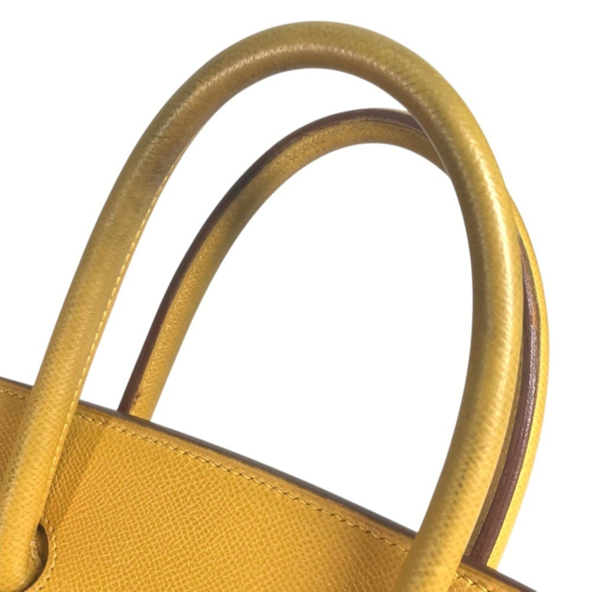Hermes HERMES Birkin 35 Tote Bag Handbag Leather Men's Women's Jaune Yellow Size ONE SIZE - 10 Thumbnail