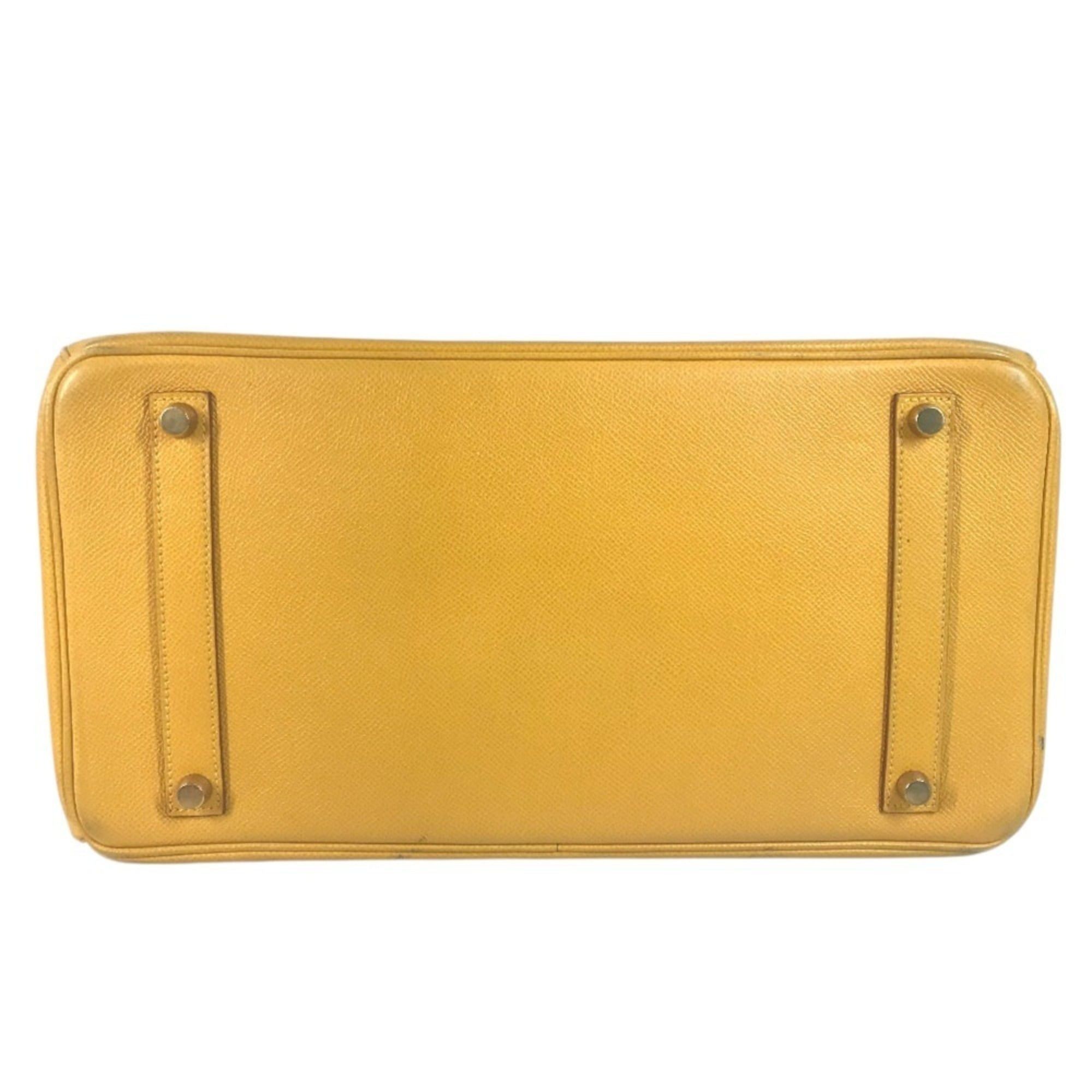 Hermes HERMES Birkin 35 Tote Bag Handbag Leather Men's Women's Jaune Yellow Size ONE SIZE - 6 Thumbnail