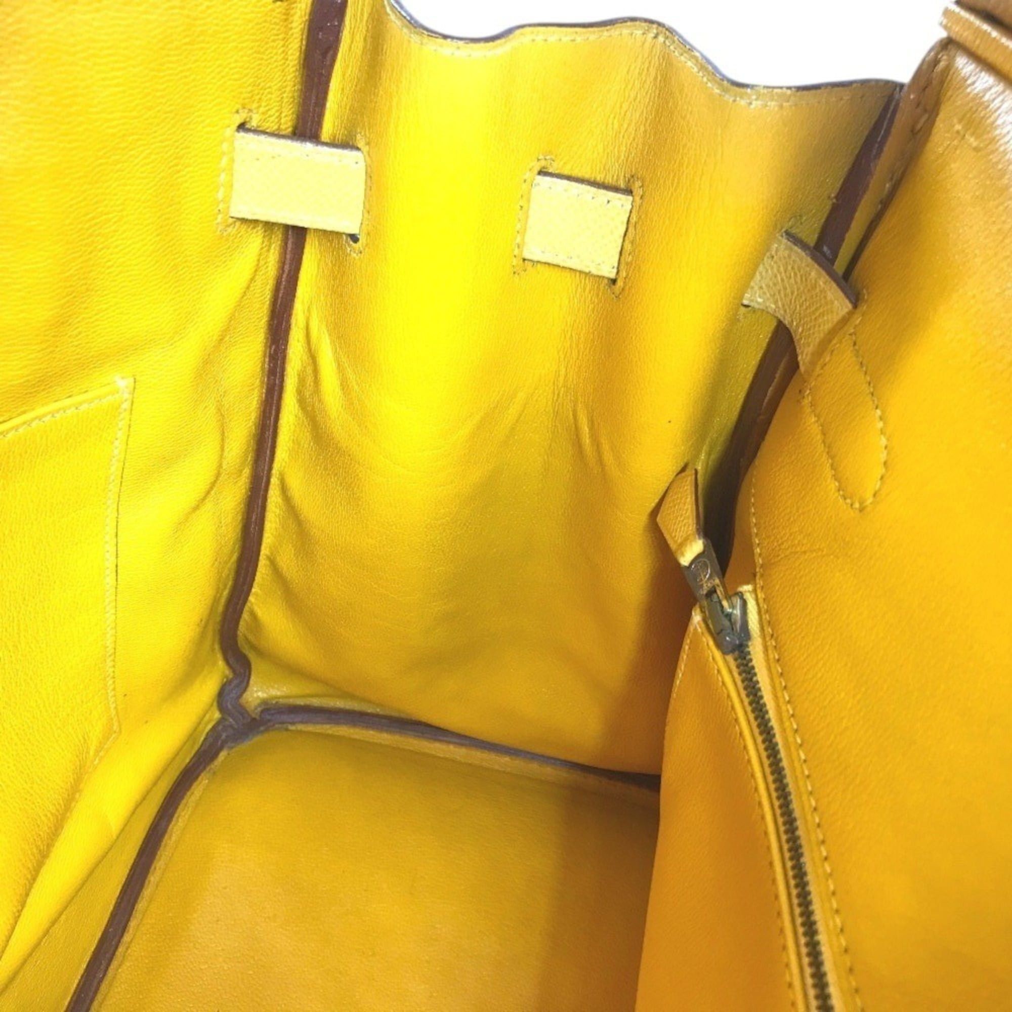 Hermes HERMES Birkin 35 Tote Bag Handbag Leather Men's Women's Jaune Yellow Size ONE SIZE - 16 Thumbnail