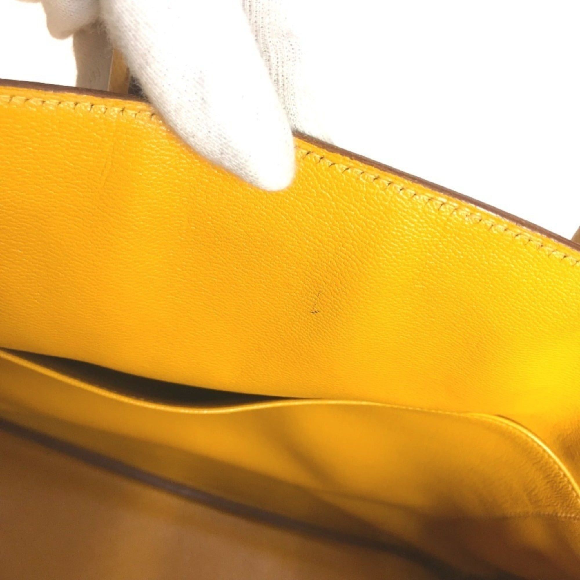 Hermes HERMES Birkin 35 Tote Bag Handbag Leather Men's Women's Jaune Yellow Size ONE SIZE - 15 Thumbnail