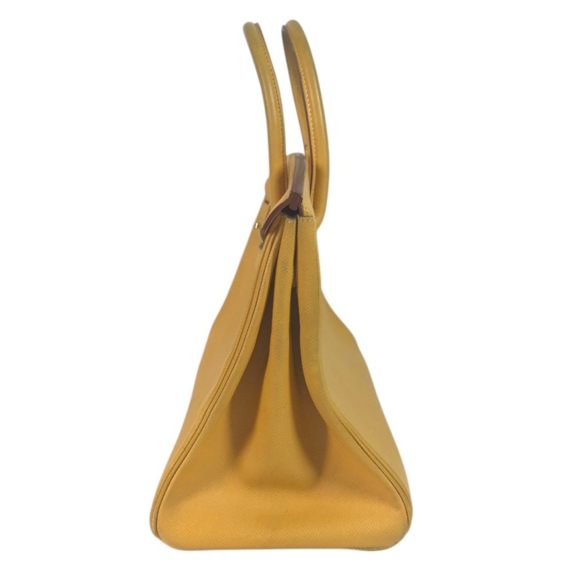 Hermes HERMES Birkin 35 Tote Bag Handbag Leather Men's Women's Jaune Yellow Size ONE SIZE - 2 Thumbnail