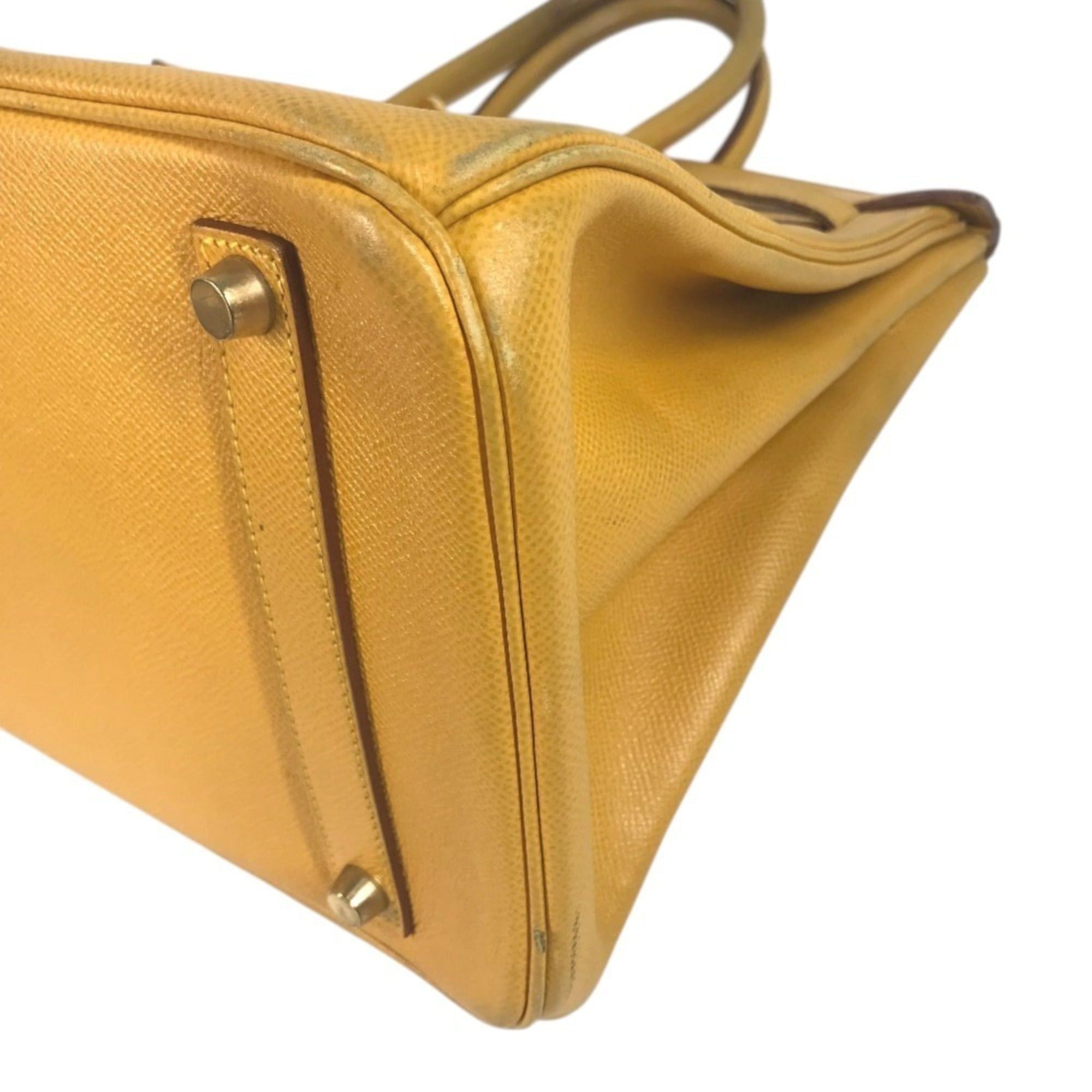 Hermes HERMES Birkin 35 Tote Bag Handbag Leather Men's Women's Jaune Yellow Size ONE SIZE - 7 Thumbnail