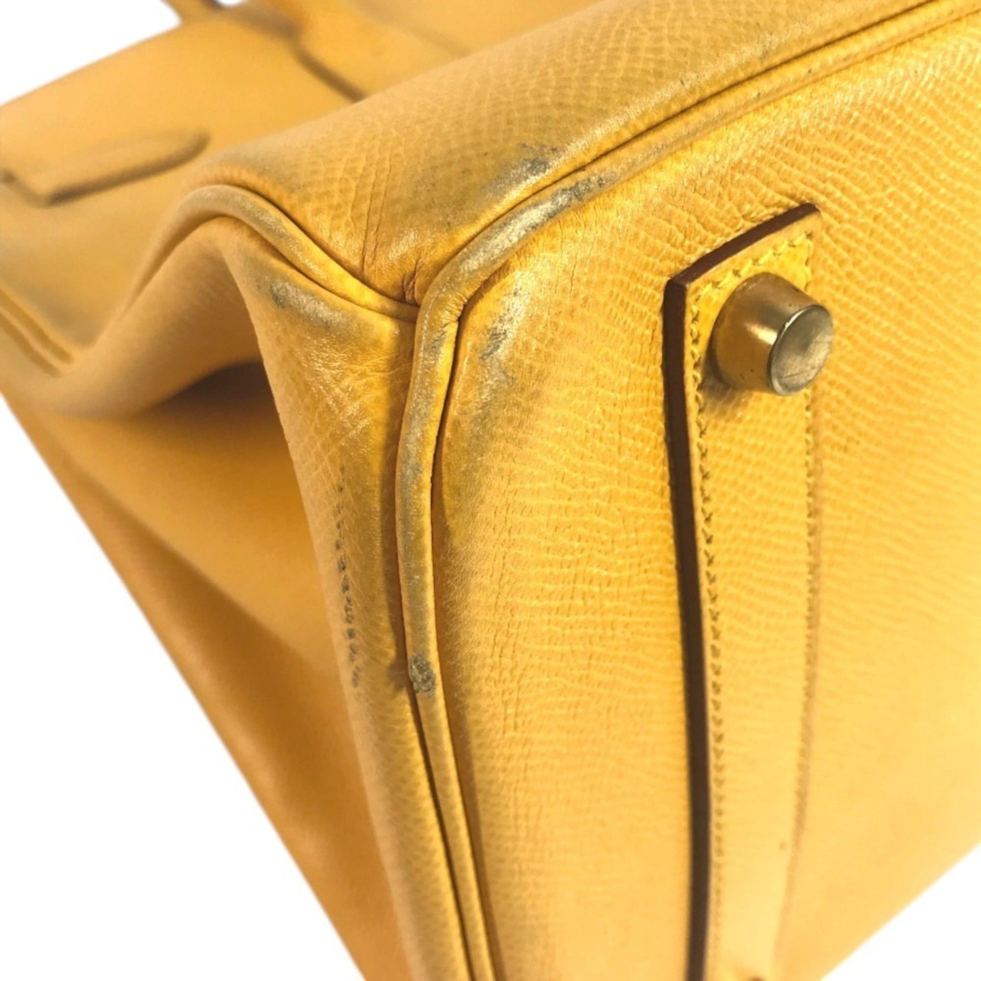 Hermes HERMES Birkin 35 Tote Bag Handbag Leather Men's Women's Jaune Yellow Size ONE SIZE - 8 Thumbnail