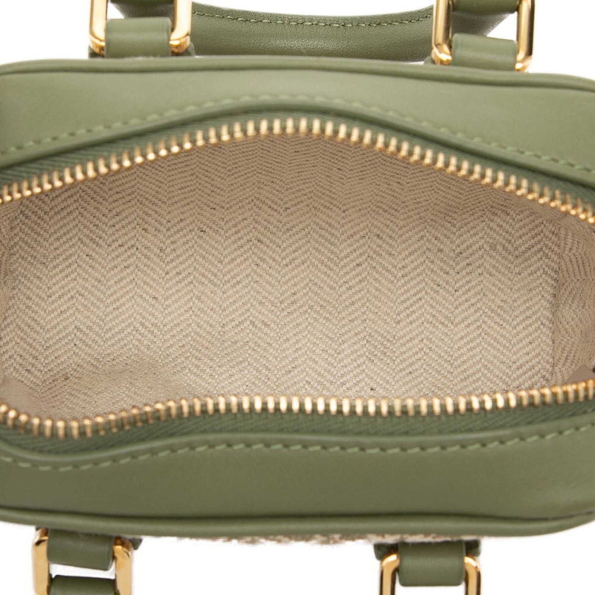 Loewe Loewe Repeat Anagram Amazona 12 Mini Handbag Chain Shoulder Bag 2-Way Green Gold Hardware Canvas Leather Women's LOEWE Size ONE SIZE - 5 Thumbnail